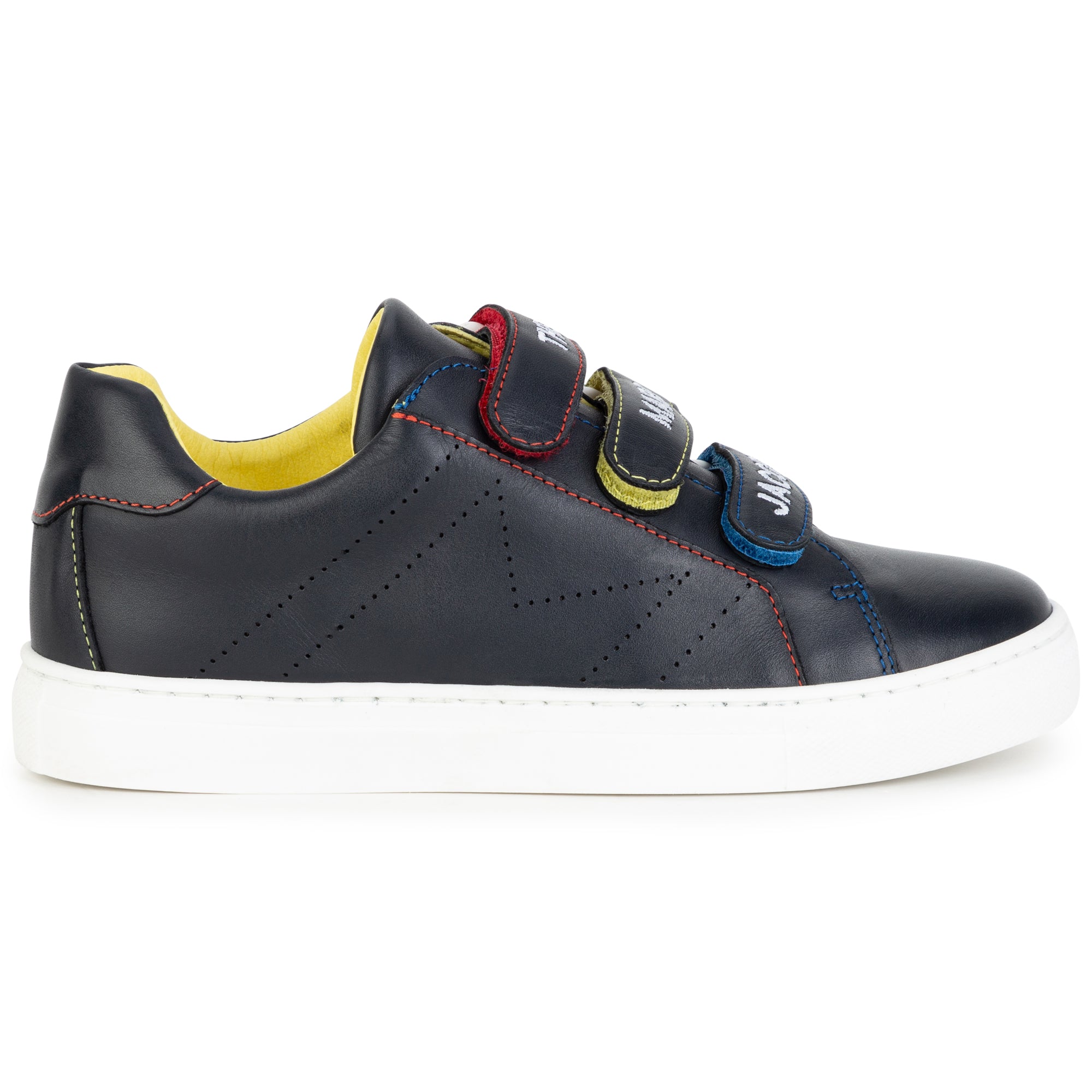 THE MARC JACOBS NAVY LEATHER TRAINERS
