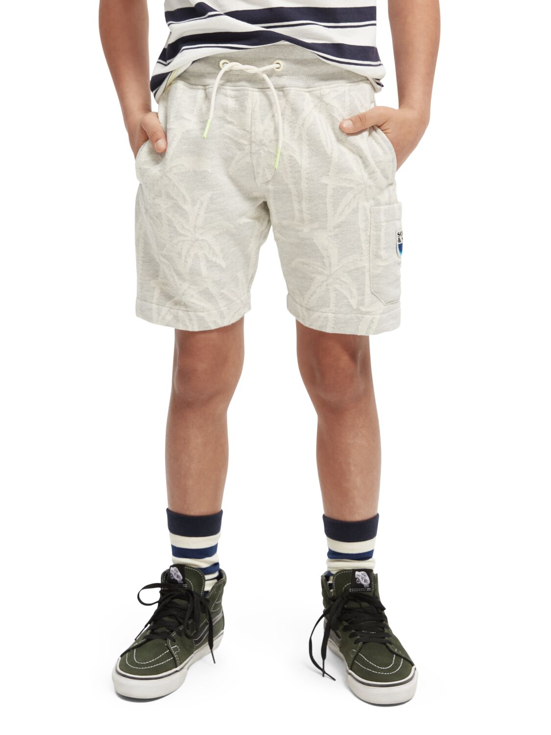 Palm intarsia sweat shorts