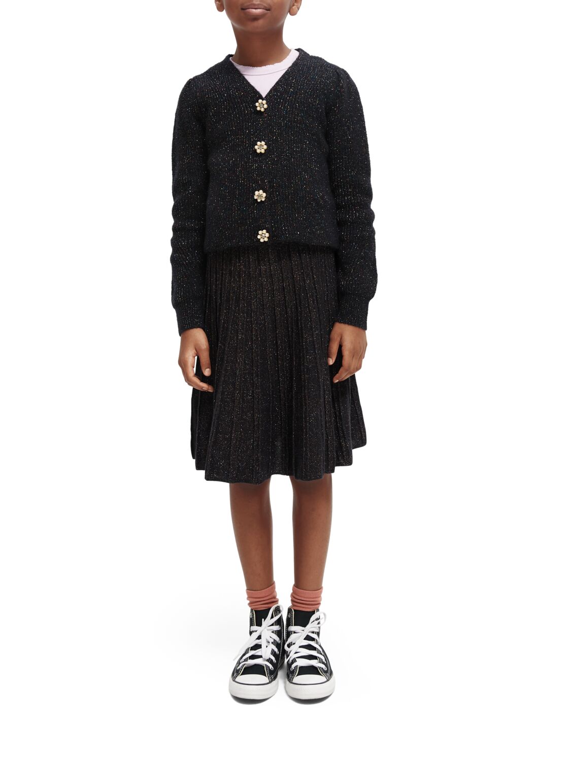 Scotch & Soda Puffed shoulder floral button cardigan