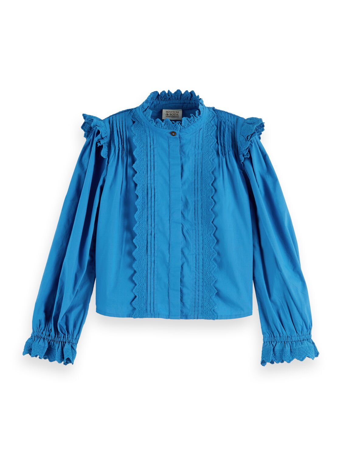 Organic boxy-fit ruffled shirt