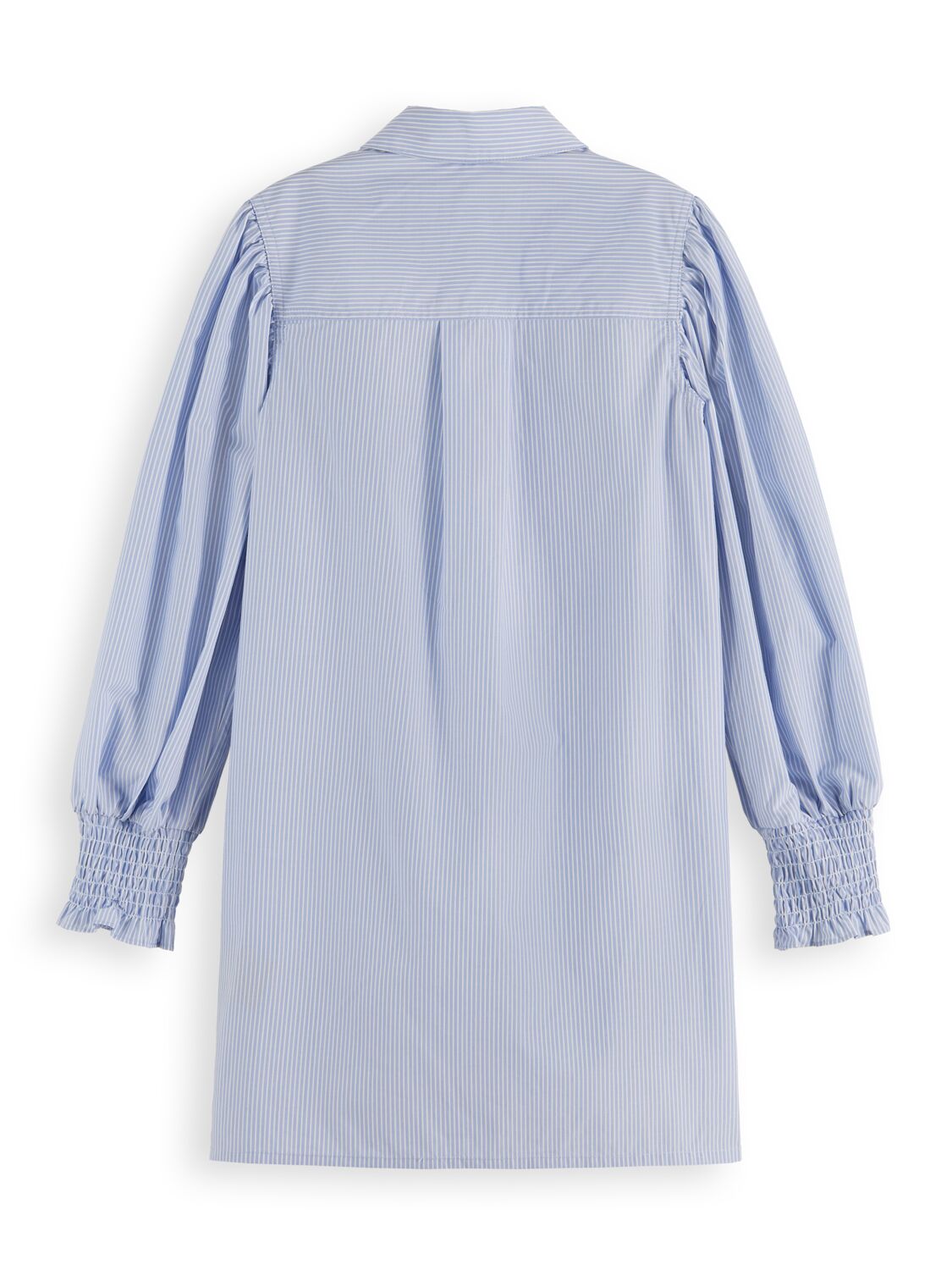 Yarn-dyed pinstripe midi-length shirt dress