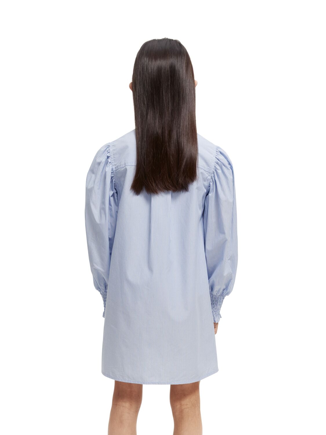 Yarn-dyed pinstripe midi-length shirt dress