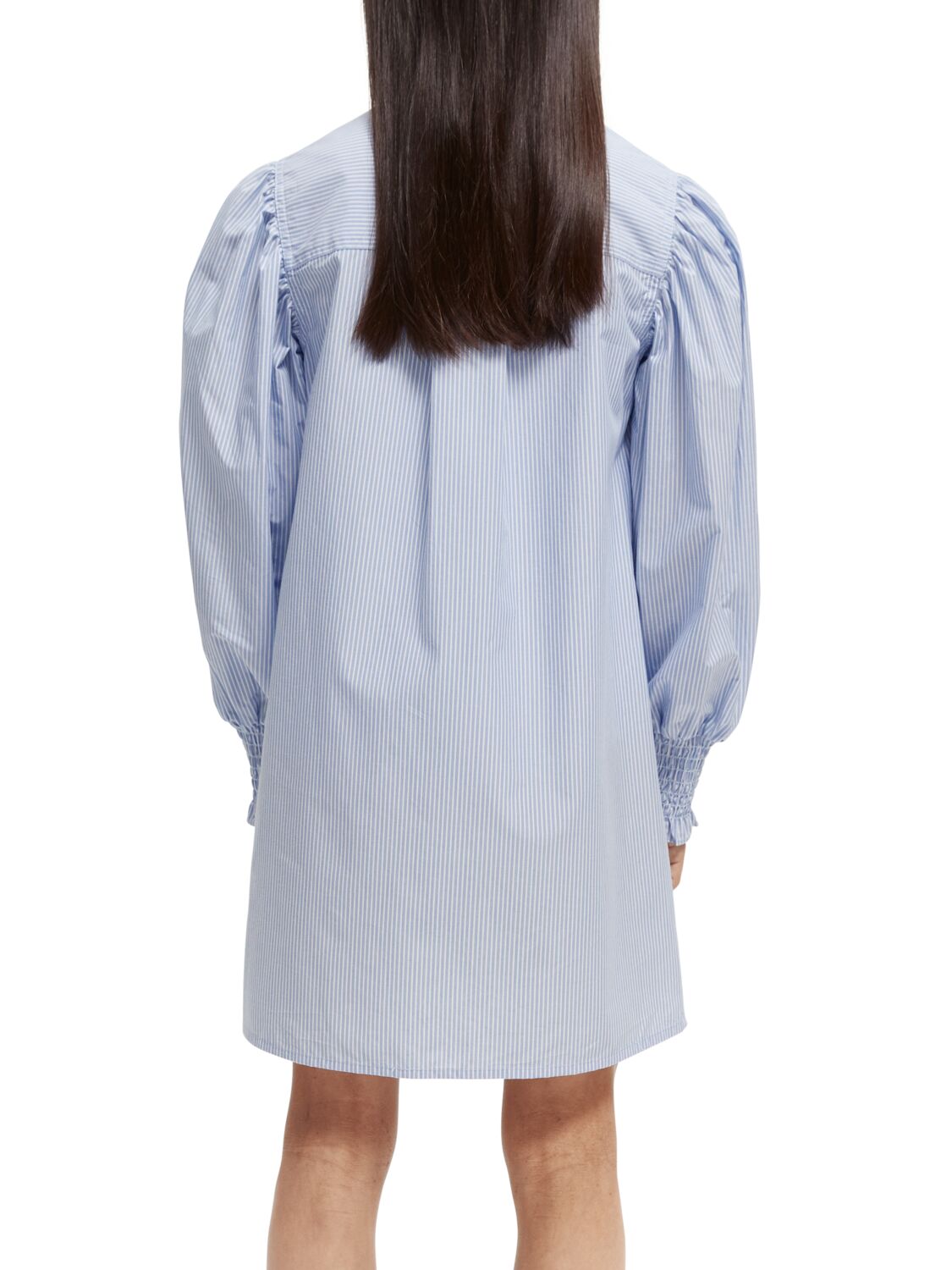 Yarn-dyed pinstripe midi-length shirt dress