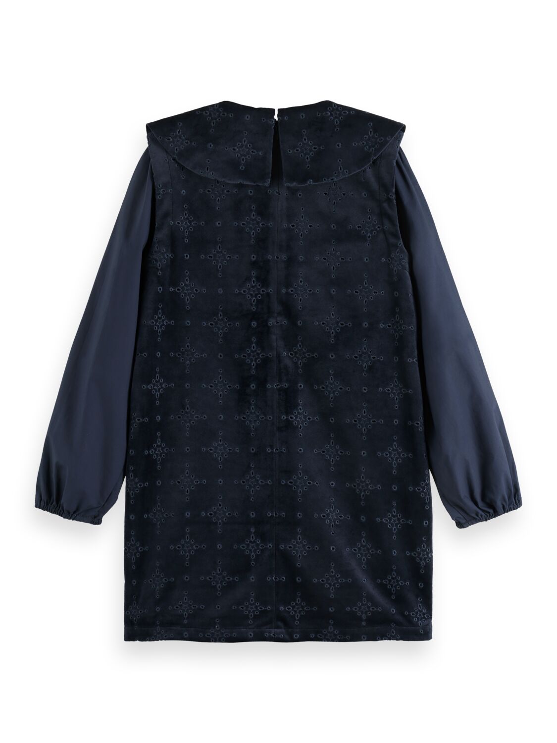 Scotch & Soda Mini-length velvet broderie-anglaise dress