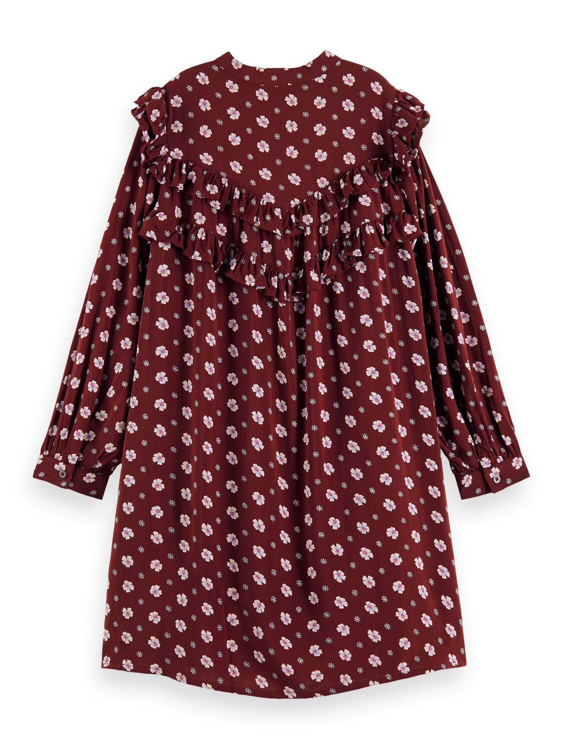 Scotch & Soda Printed organic long-sleeved mini dress