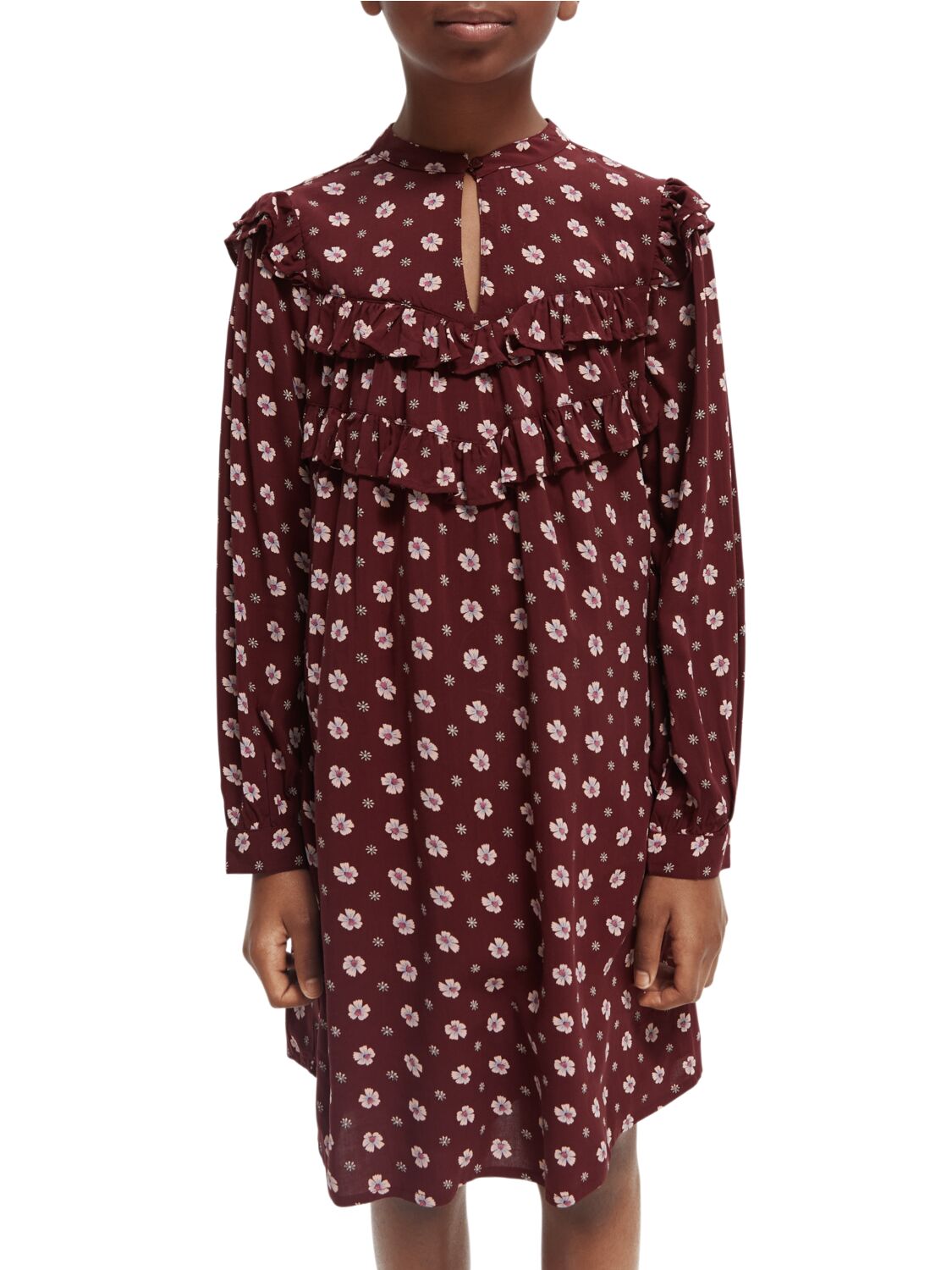 Scotch & Soda Printed organic long-sleeved mini dress