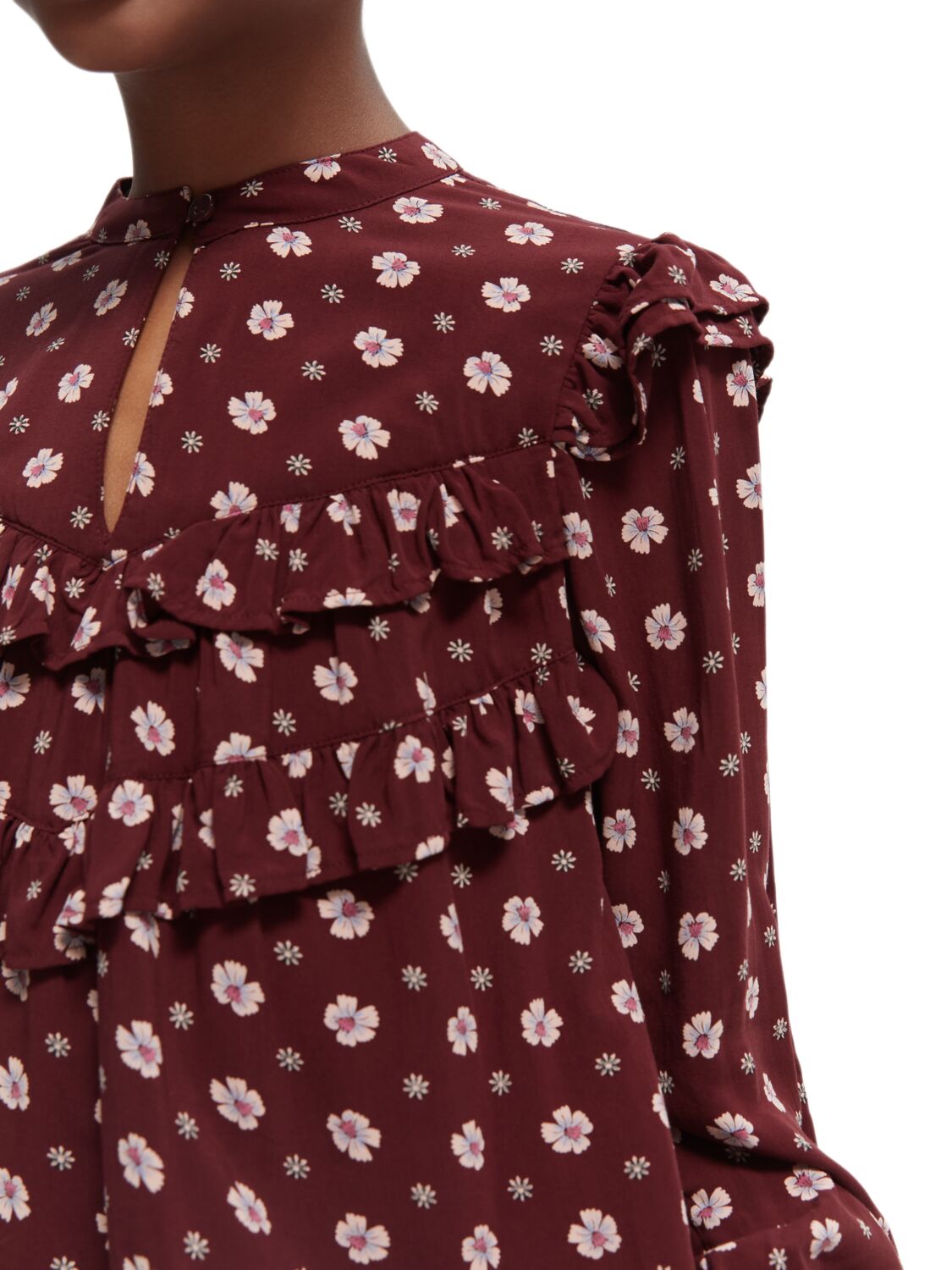 Scotch & Soda Printed organic long-sleeved mini dress