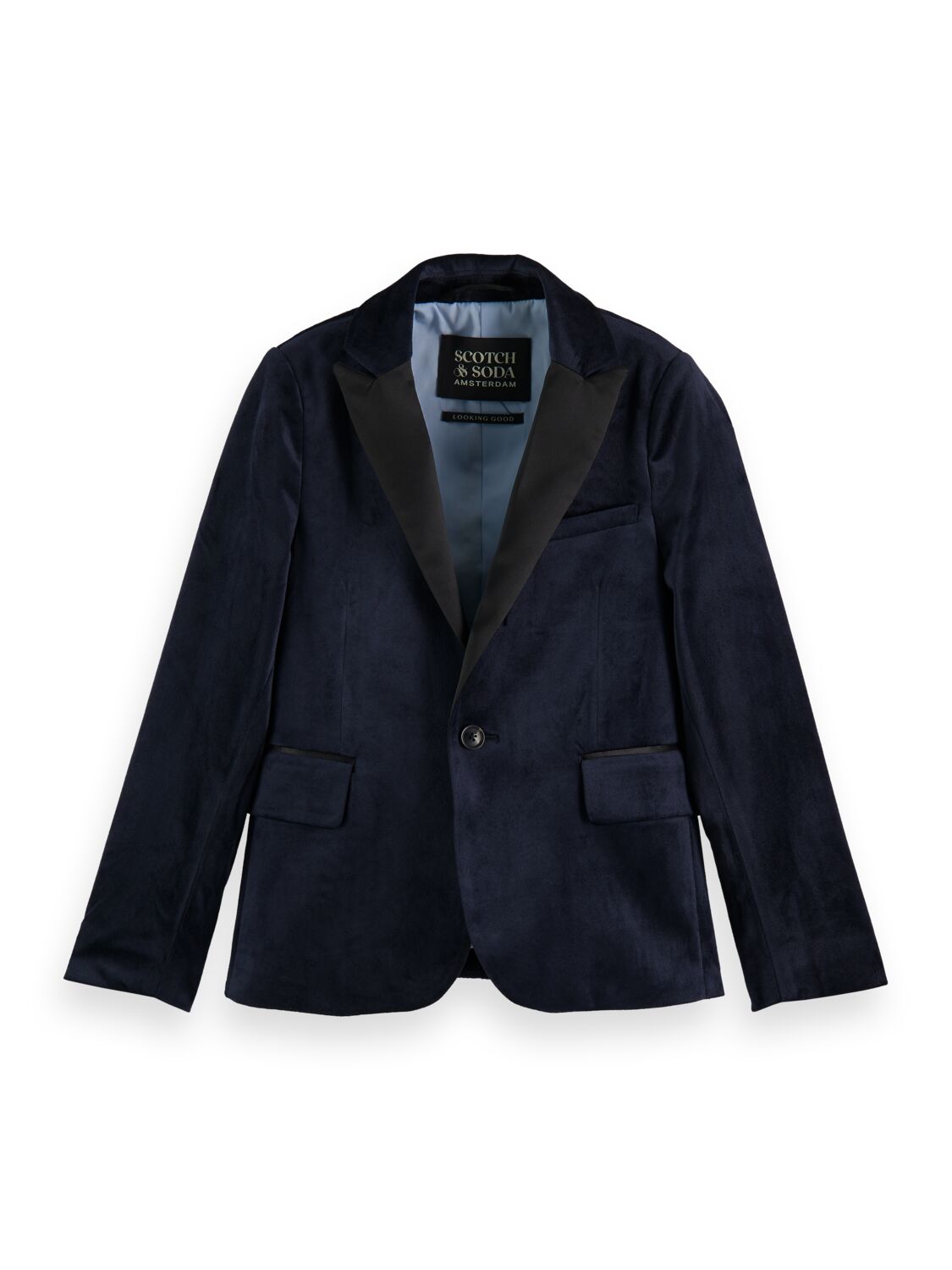 Scotch & Soda Single-breasted satin lapel blazer