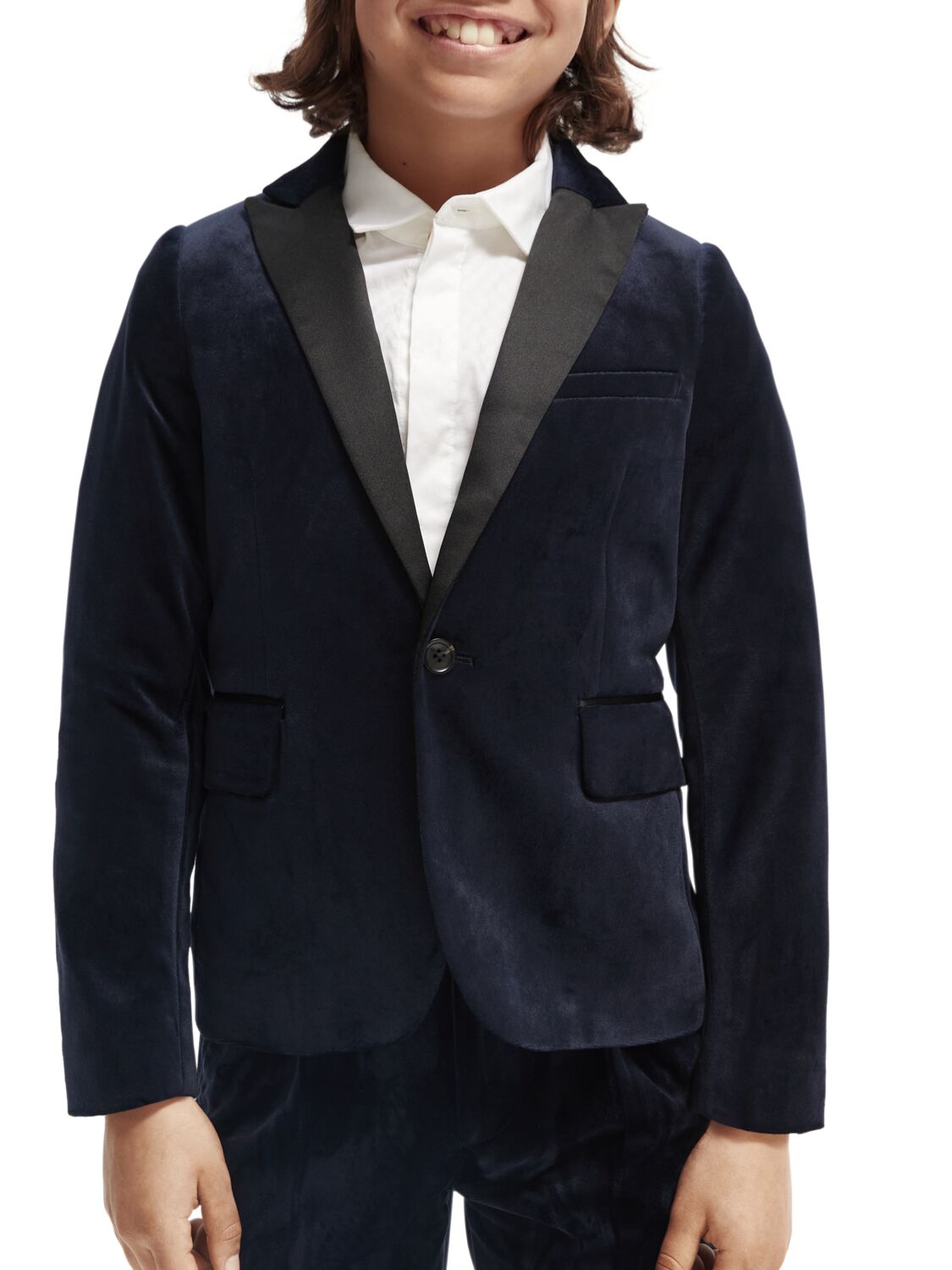 Scotch & Soda Single-breasted satin lapel blazer