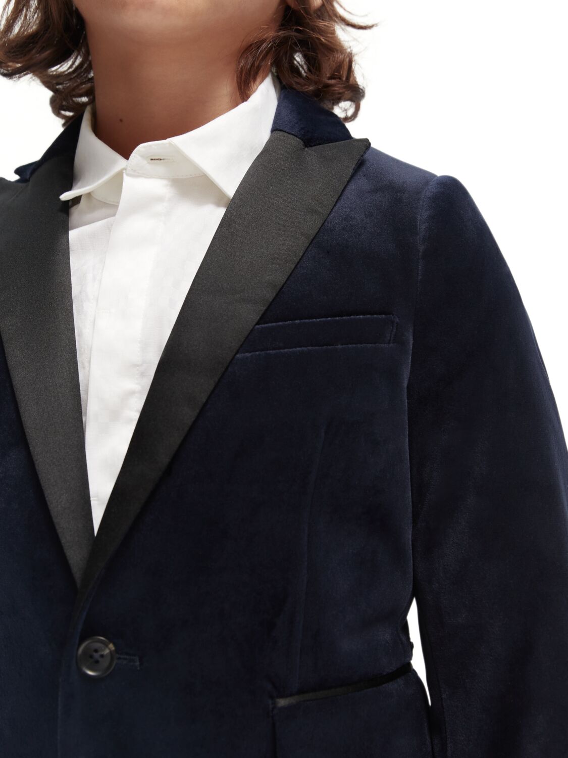 Scotch & Soda Single-breasted satin lapel blazer