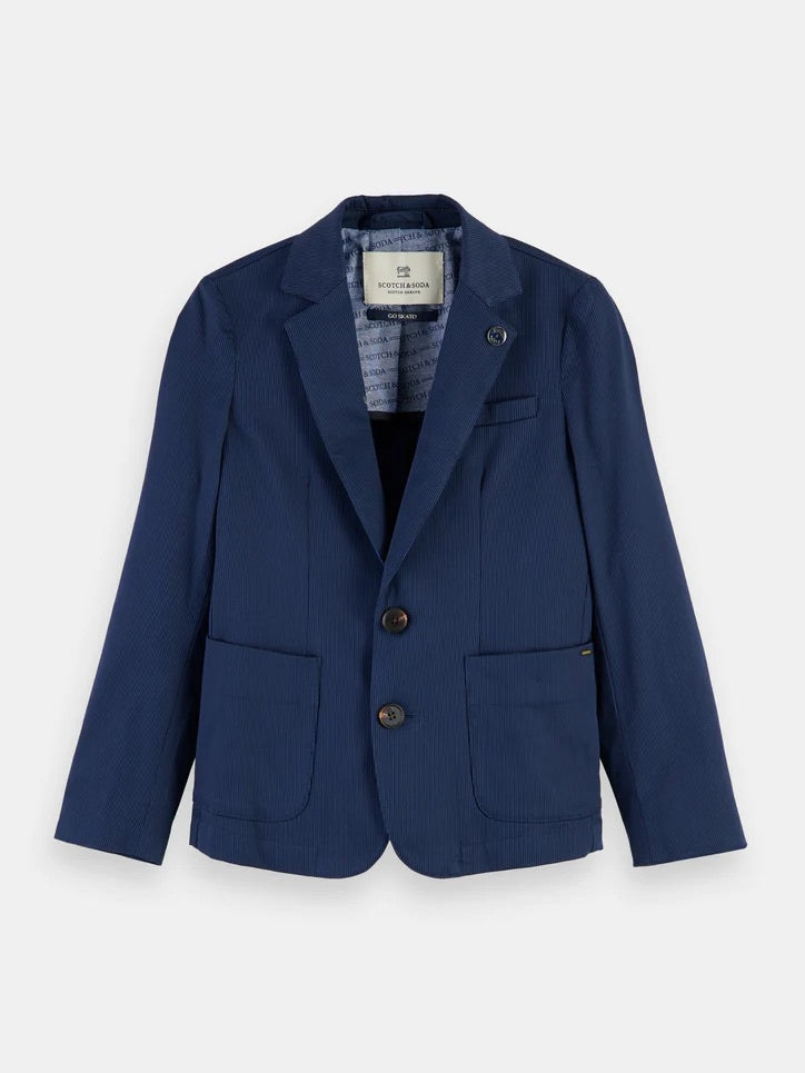 Scotch & Soda Navy Suit with subtle yarn-dyed stripe