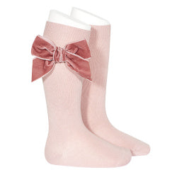 Knee High Socks with Velvet Bow