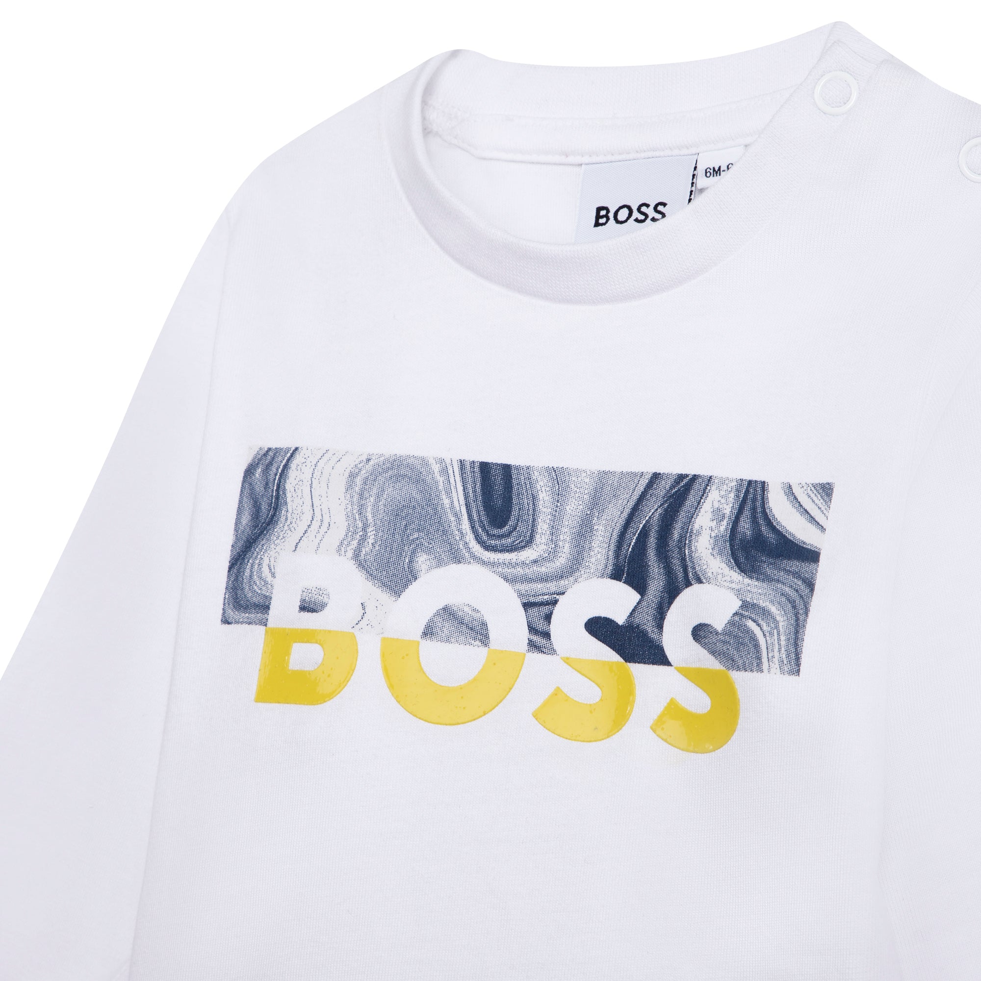 BOSS TODDLER FANCY ILLUSTRATION LONG SLEEVE T-SHIRT