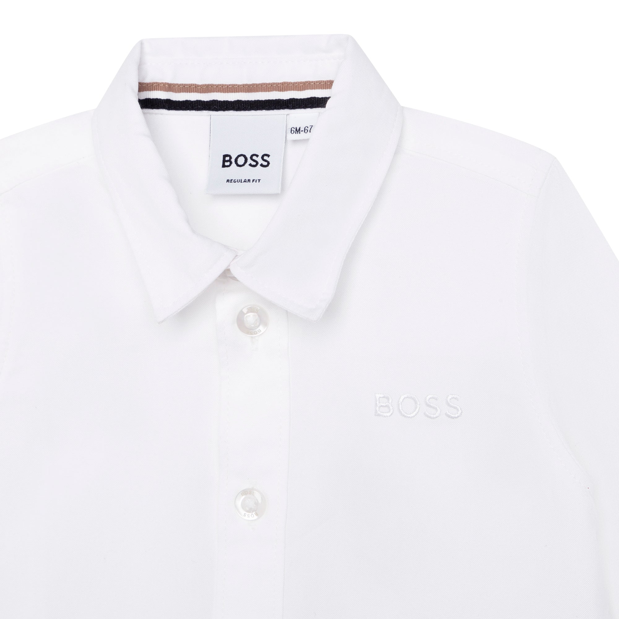 BOSS WHITE TODDLER LONG SLEEVE SHIRT