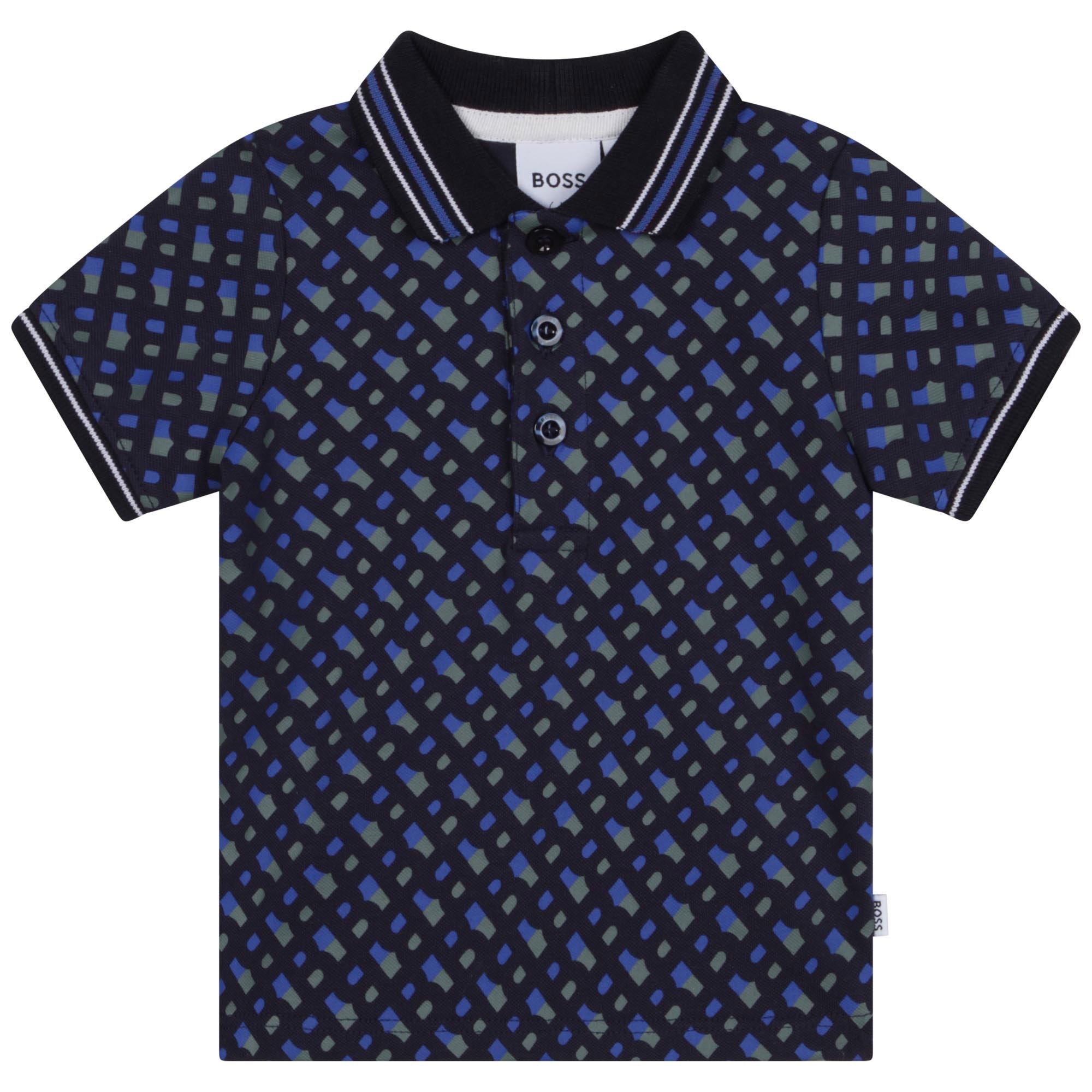 BOSS NAVY MONOGRAM TODDLER POLO