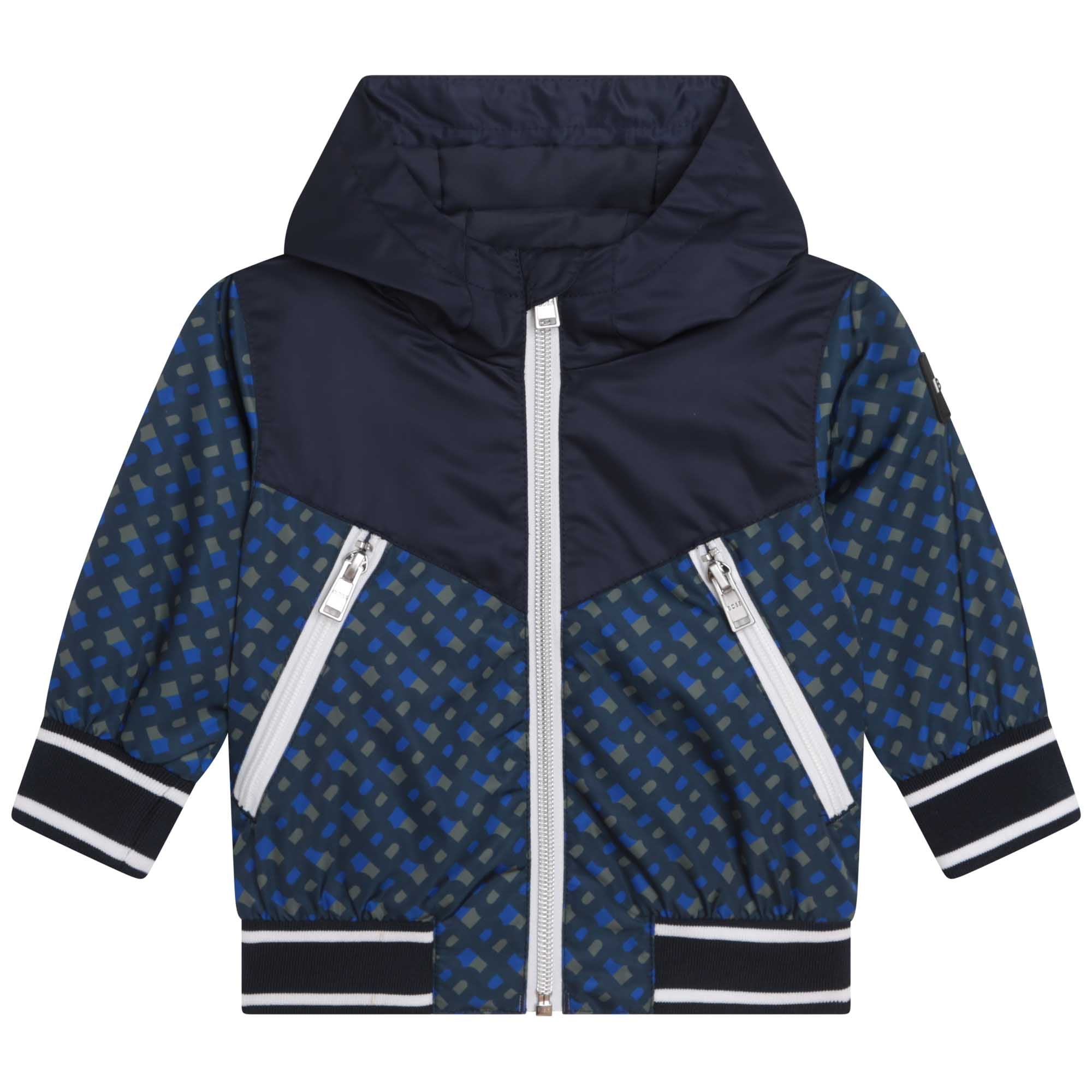 BOSS TODDLER NAVY MONOGRAM WINDBREAKER