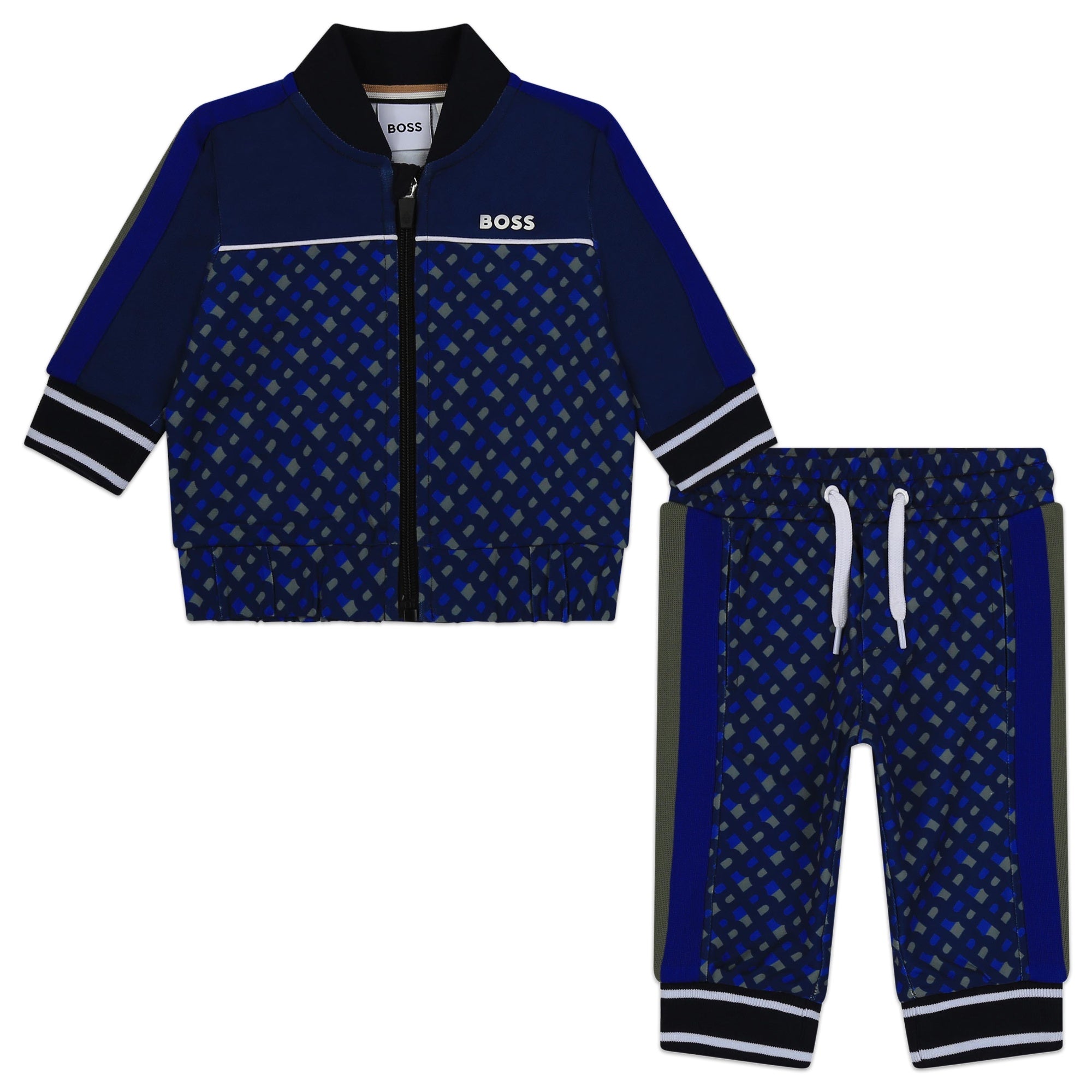 BOSS TODDLER NAVY MONOGRAM TRACKSUIT