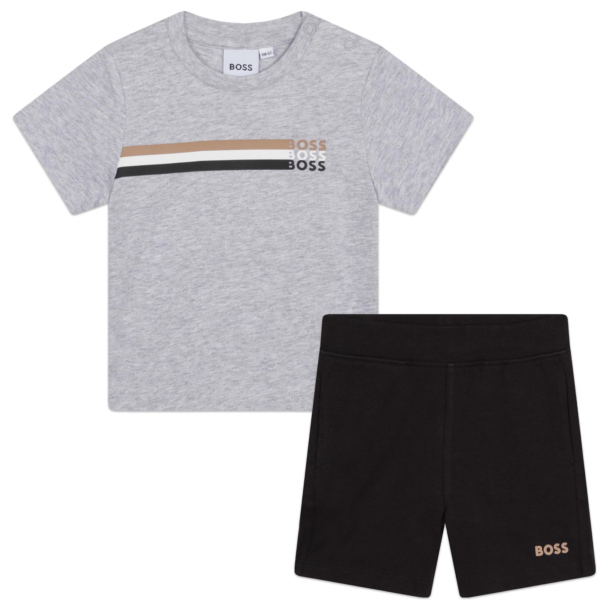 BOSS TODDLER SET-GREY/BLACK