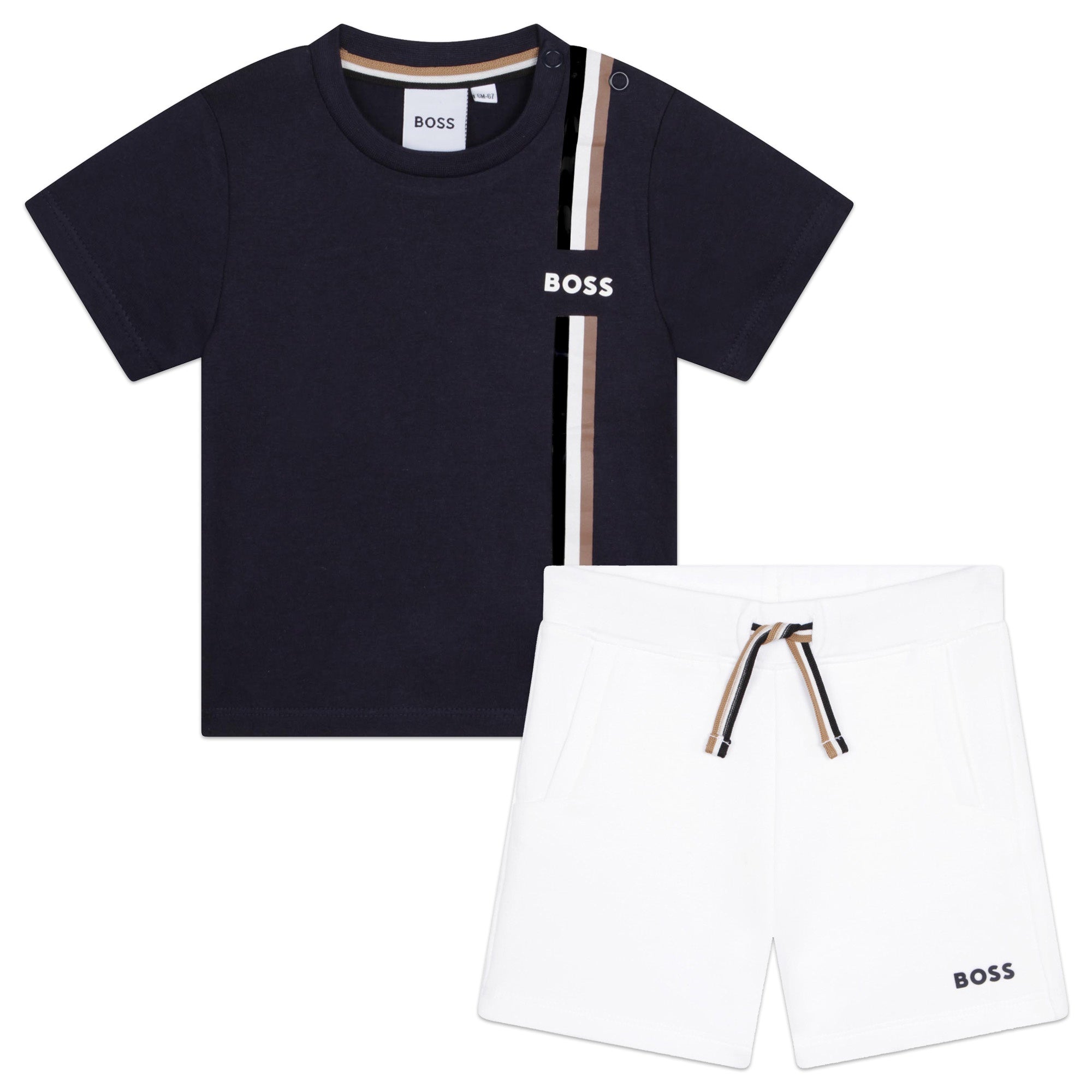 BOSS TODDLER SET-NAVY/WHITE