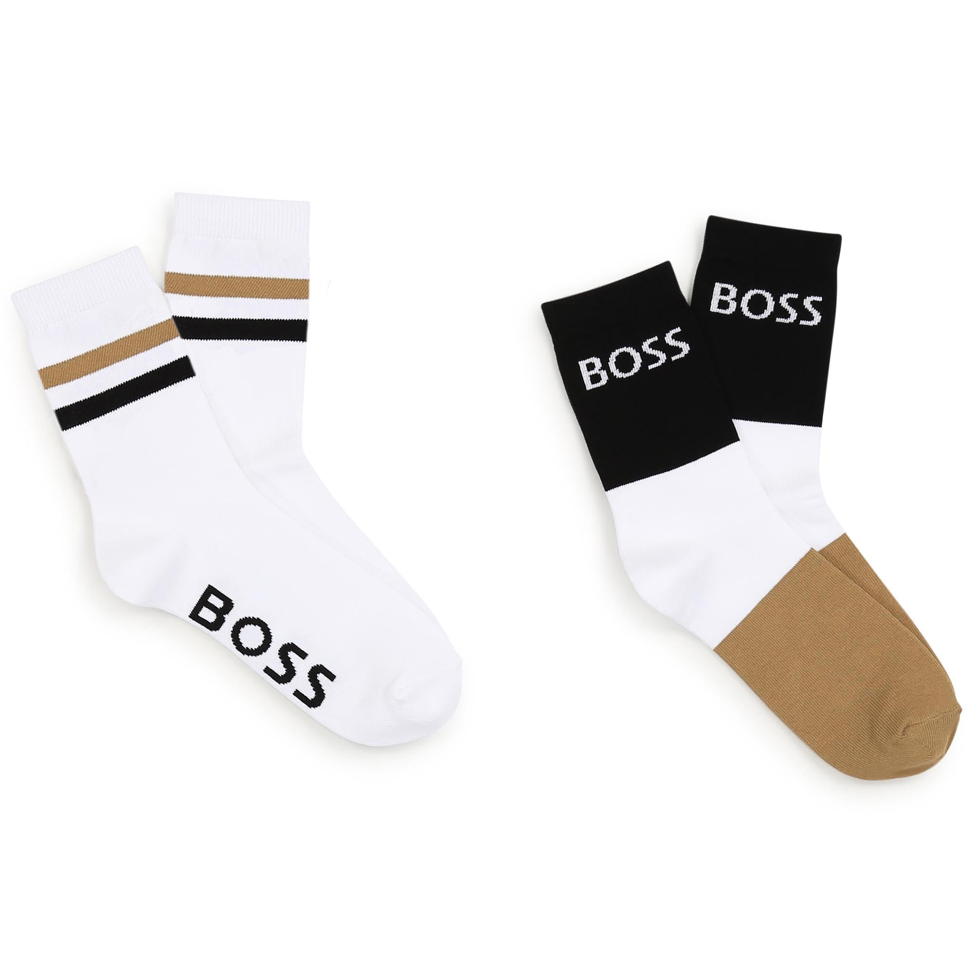 BOSS SOCKS-WHITE/BLACK