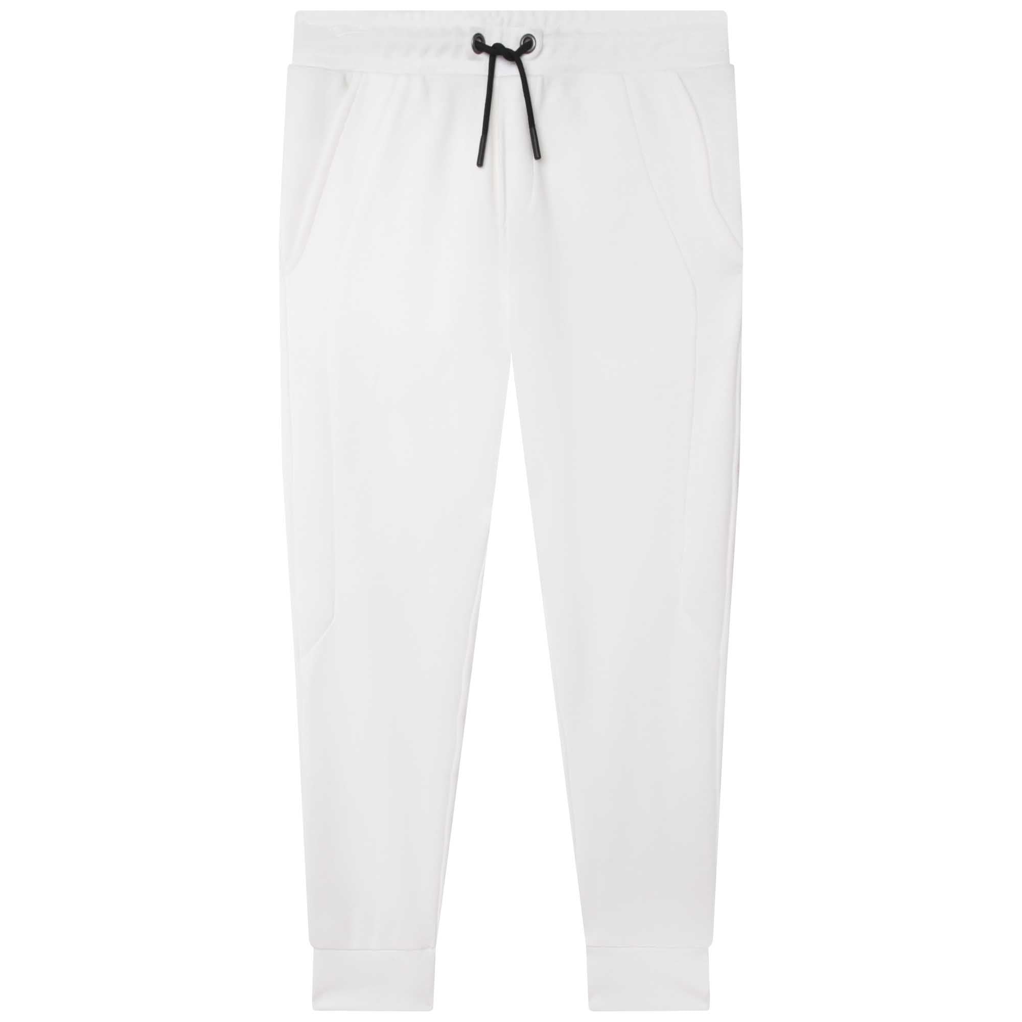 BOSS BOYS WHITE JOGGING BOTTOM