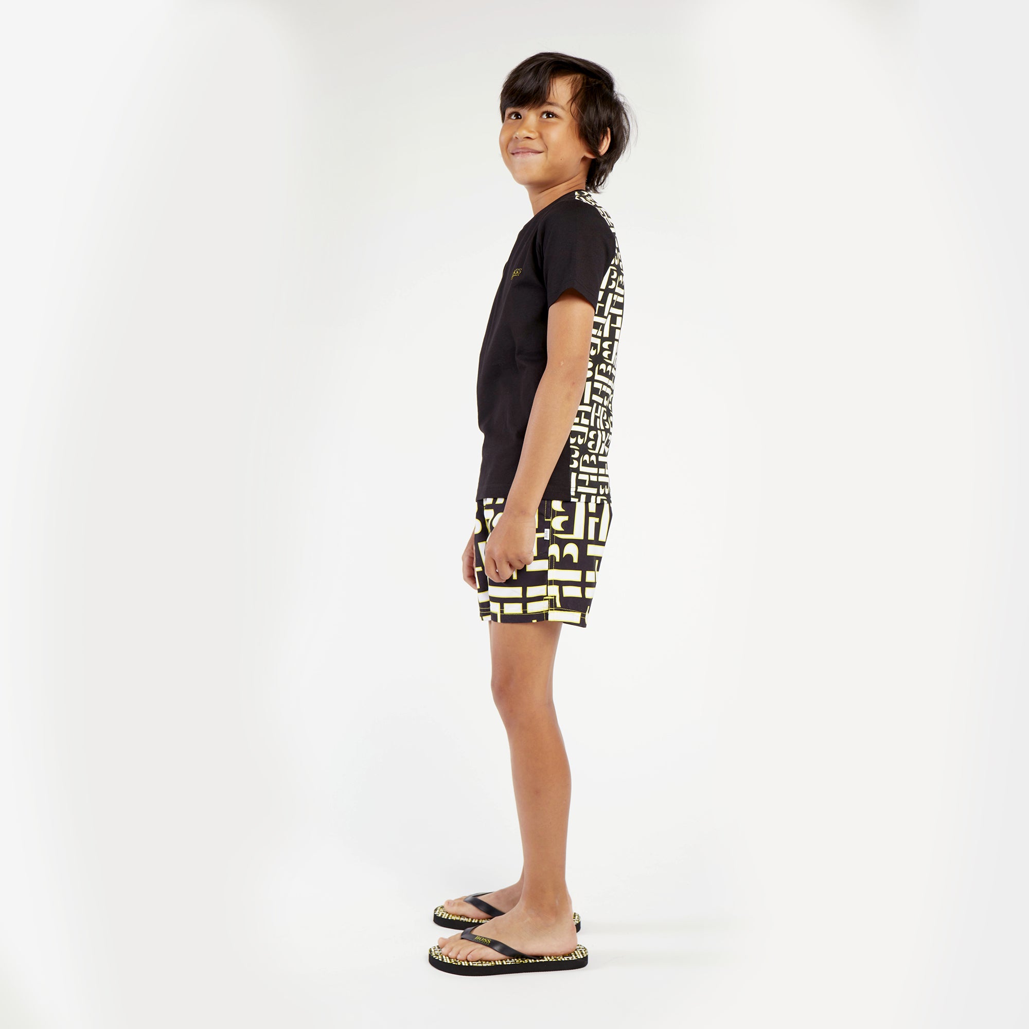 BOSS BLACK/YELLOW SWIM SHORTS