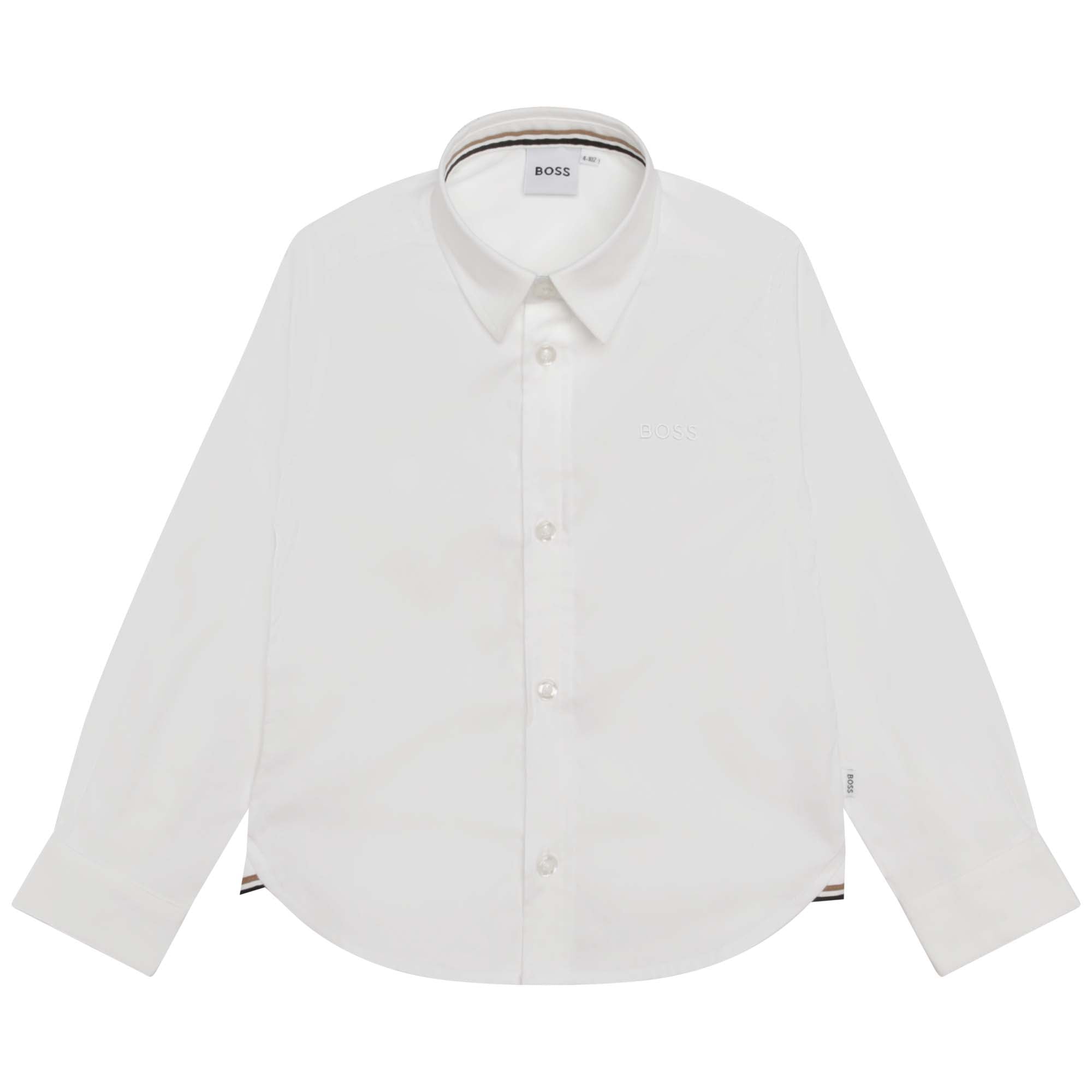 BOSS WHITE LONG SLEEVED SHIRT
