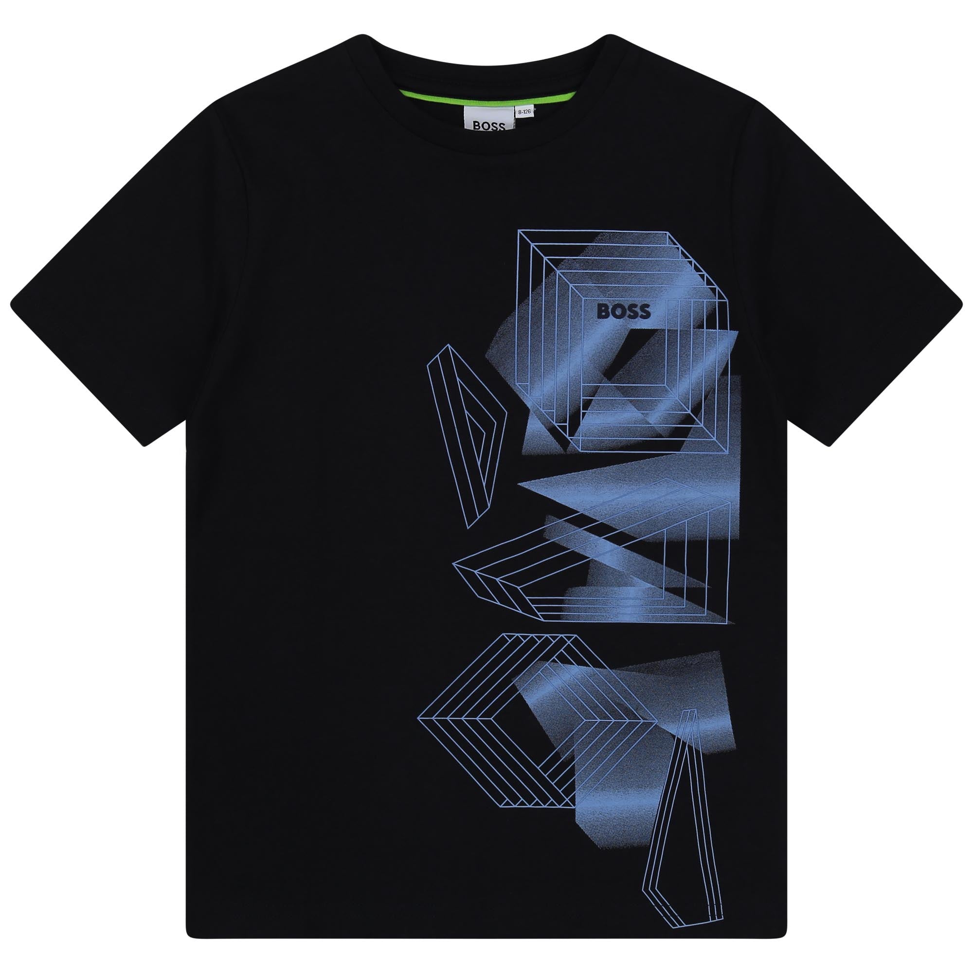 BOSS BOYS NAVY T-SHIRT-BLUE GRAPHIC DETAIL