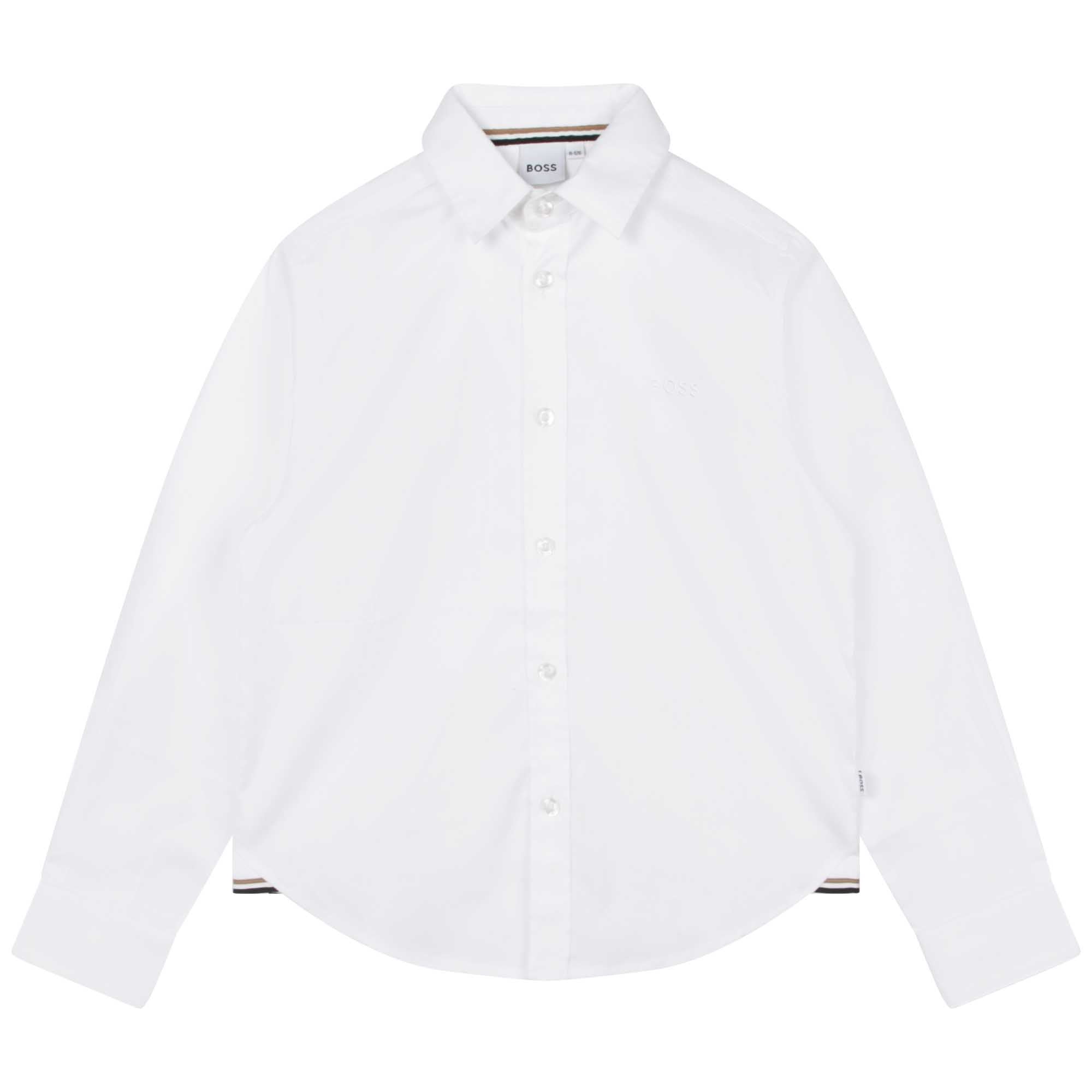 BOSS SS23 BOYS WHITE LONG SLEEVE SHIRT