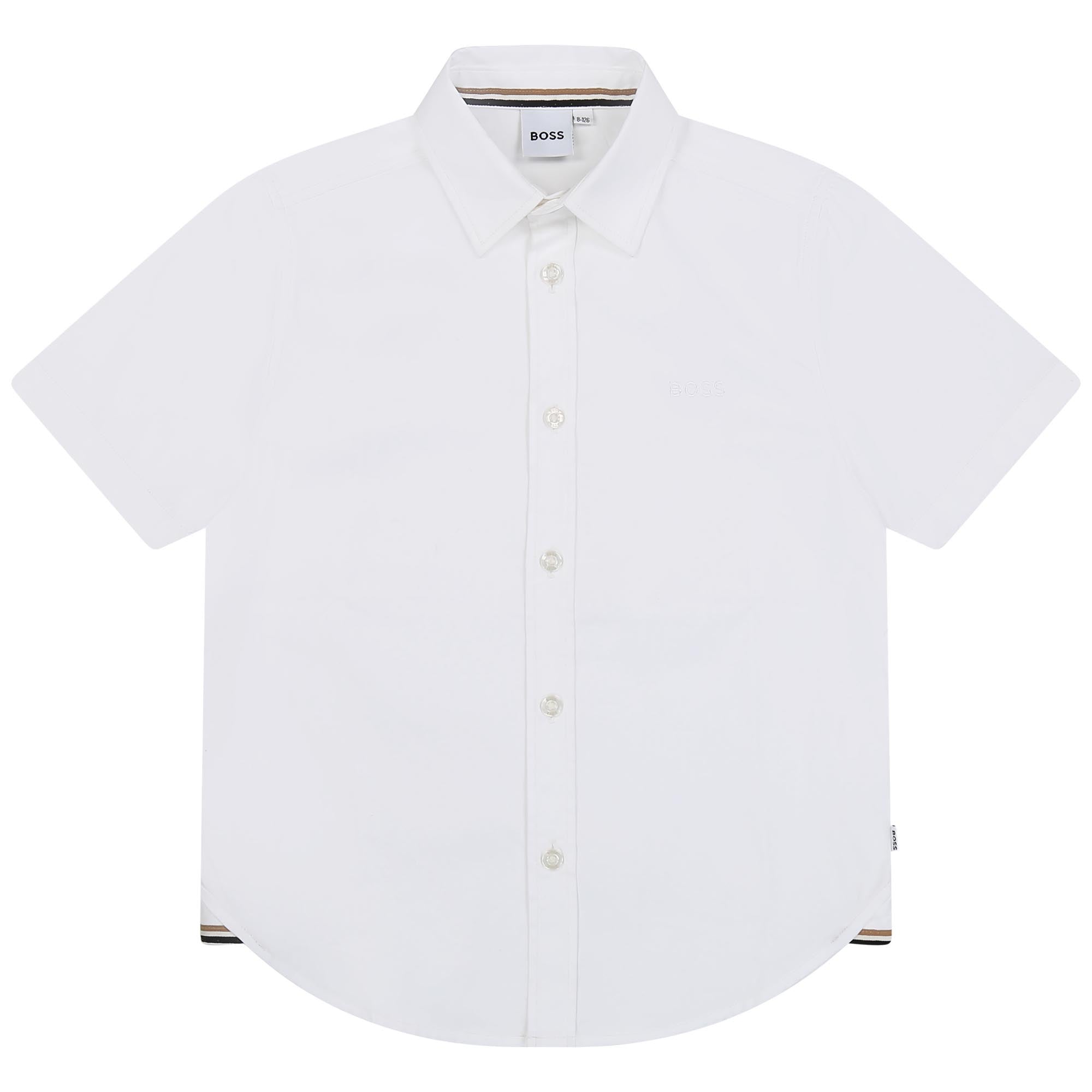 BOSS BOYS WHITE SHORT SLEEVE SHIRT
