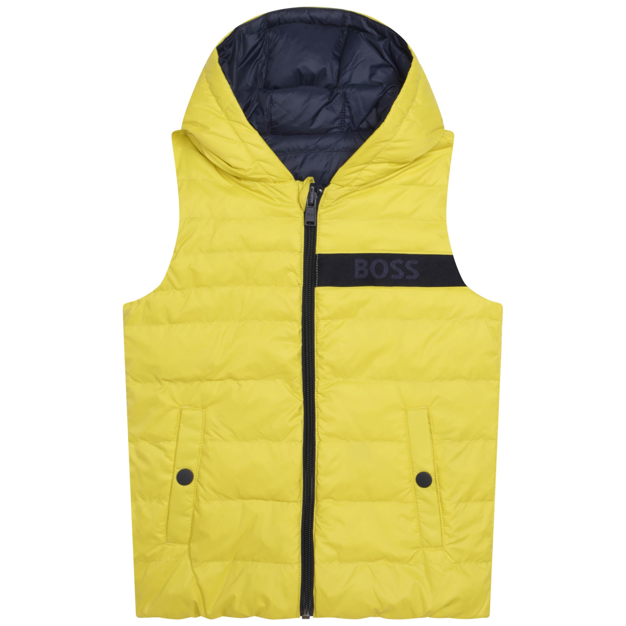 BOSS LIME PUFFER JACKET SLEEVELESS