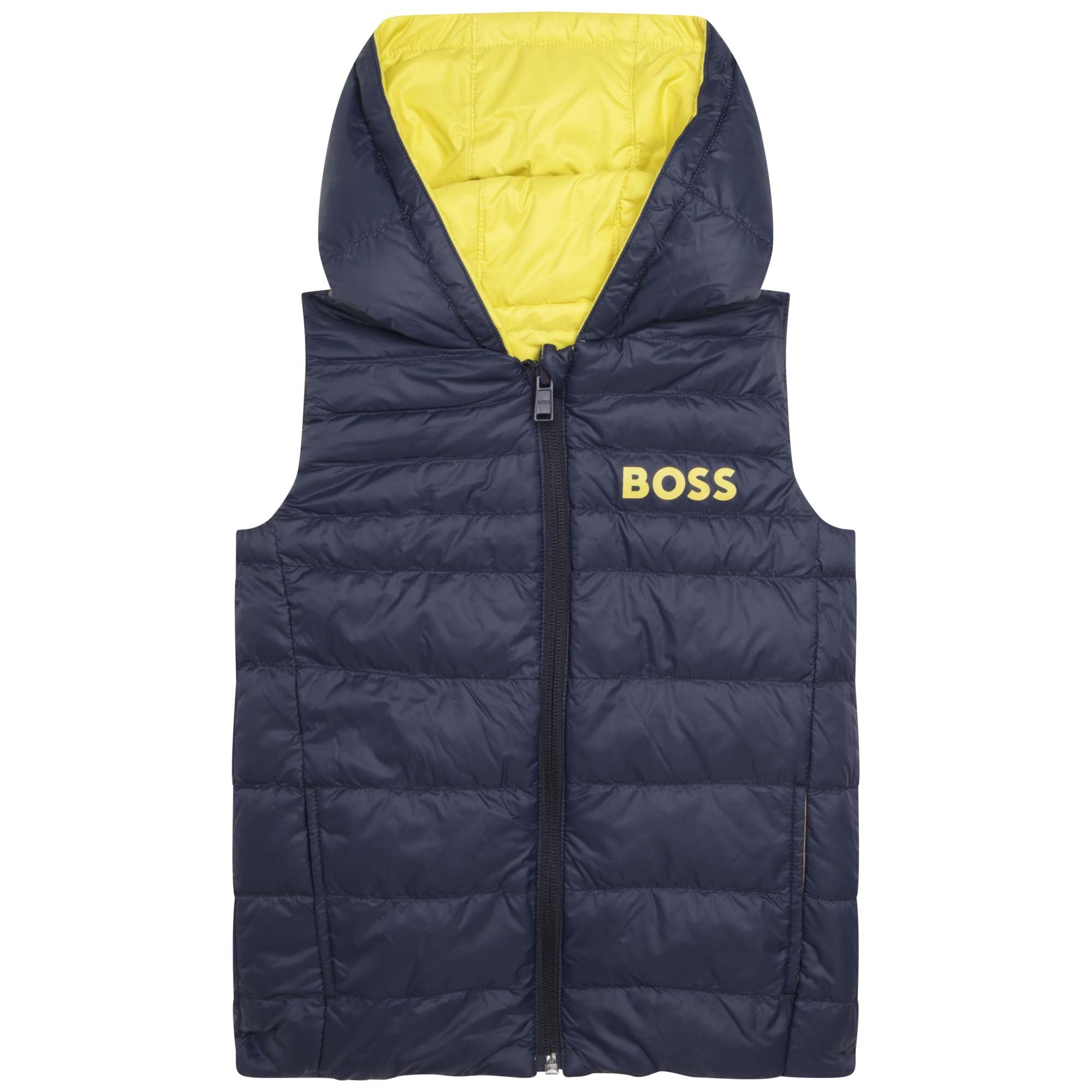 BOSS LIME PUFFER JACKET SLEEVELESS