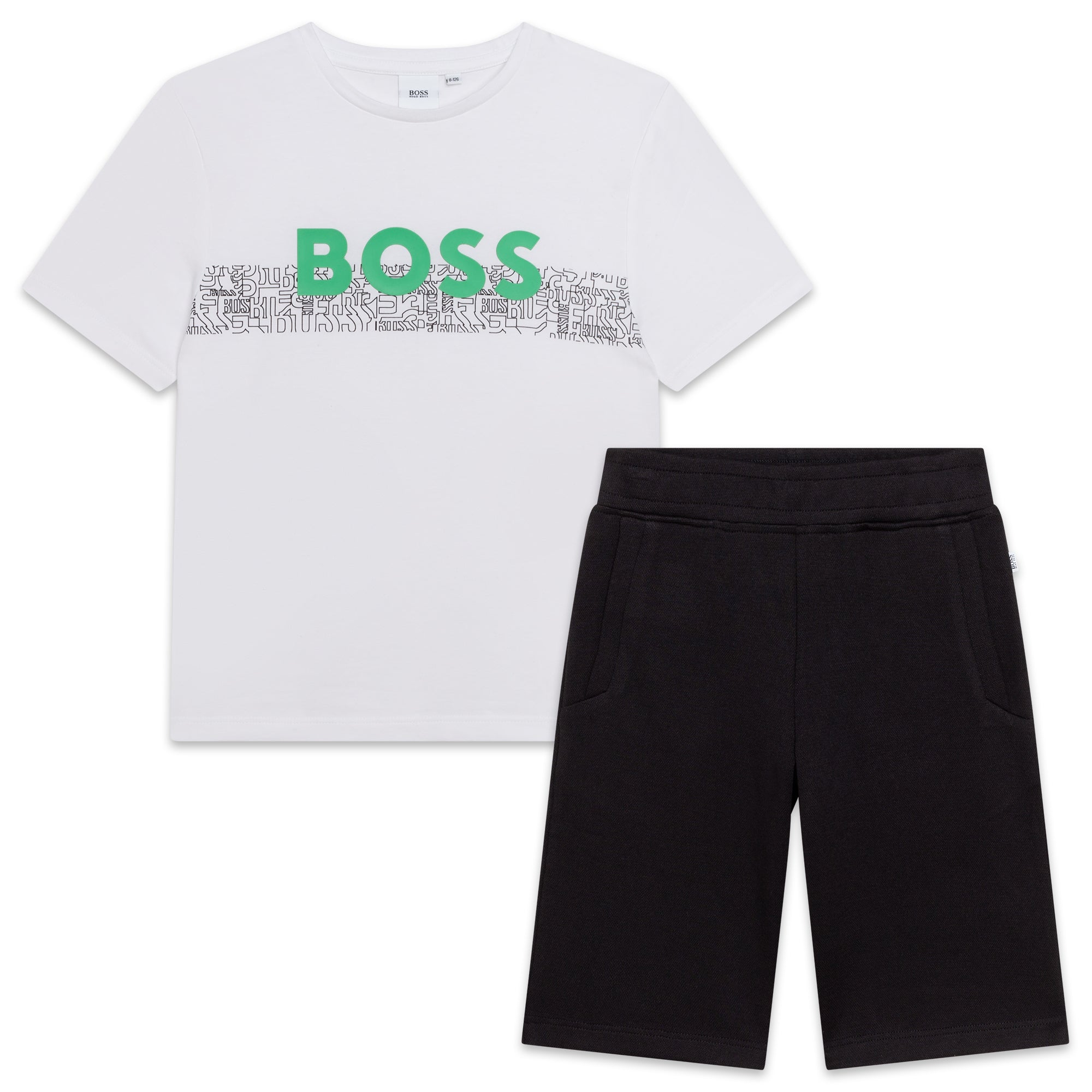BOSS BLACK/WHITE T-SHIRT & SHORTS