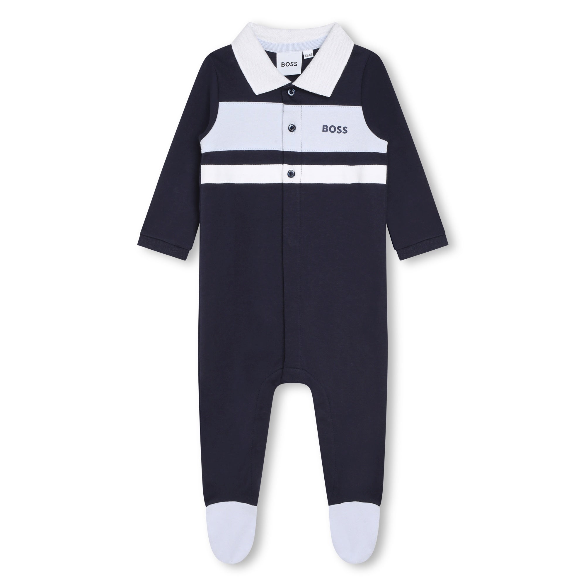 BOSS BABY NAVY ALL IN ONE-PALE BLUE STRIPE