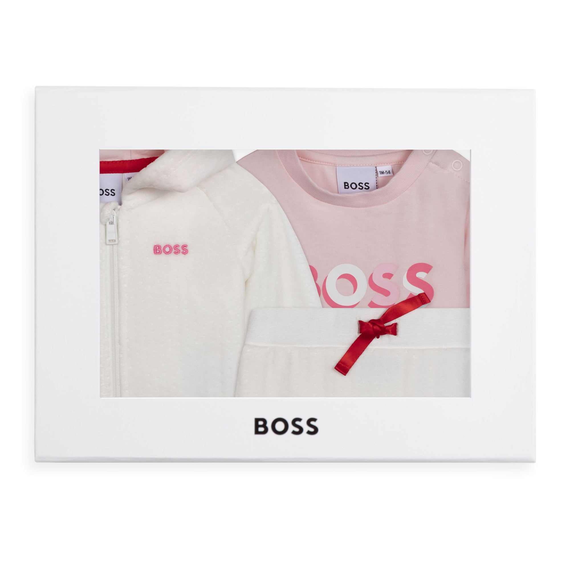 BOSS BABY OFFWHITE T-SHIRT+TROUSERS+CARDIGAN SET