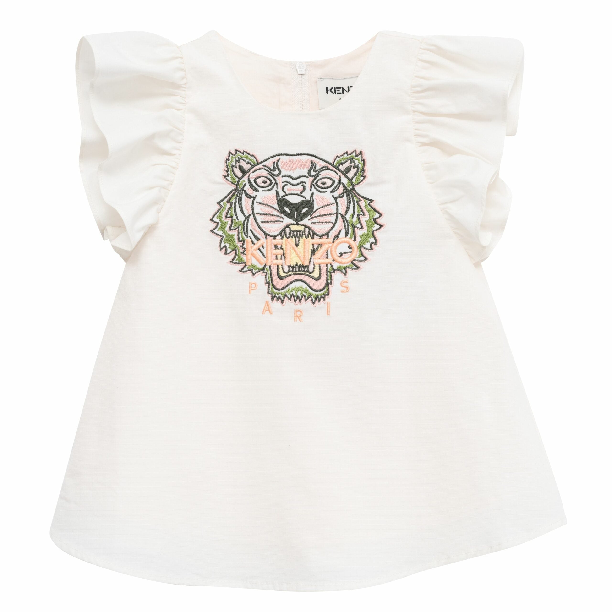KENZO TODDLER DRESS-EMBROIDERED TIGER