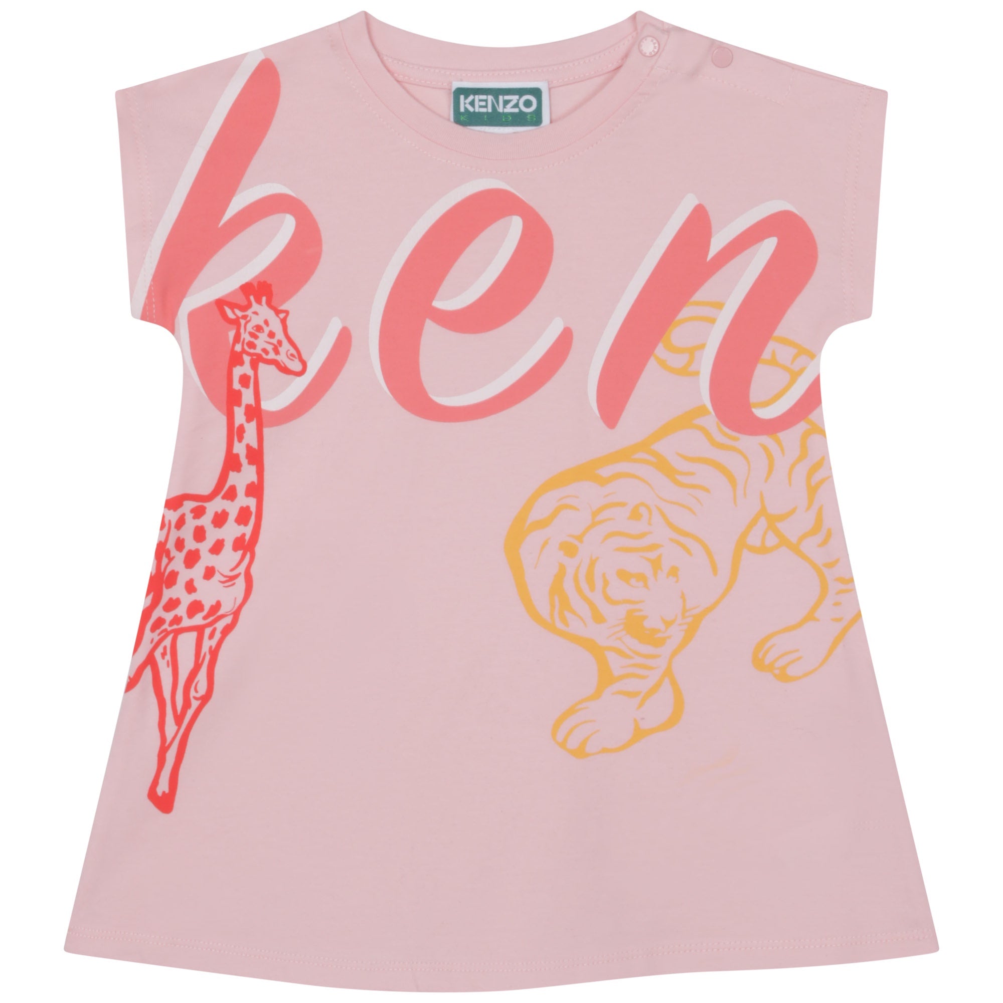 KENZO TODDLER GIRLS PINK SHORT SLEEVED DRESS
