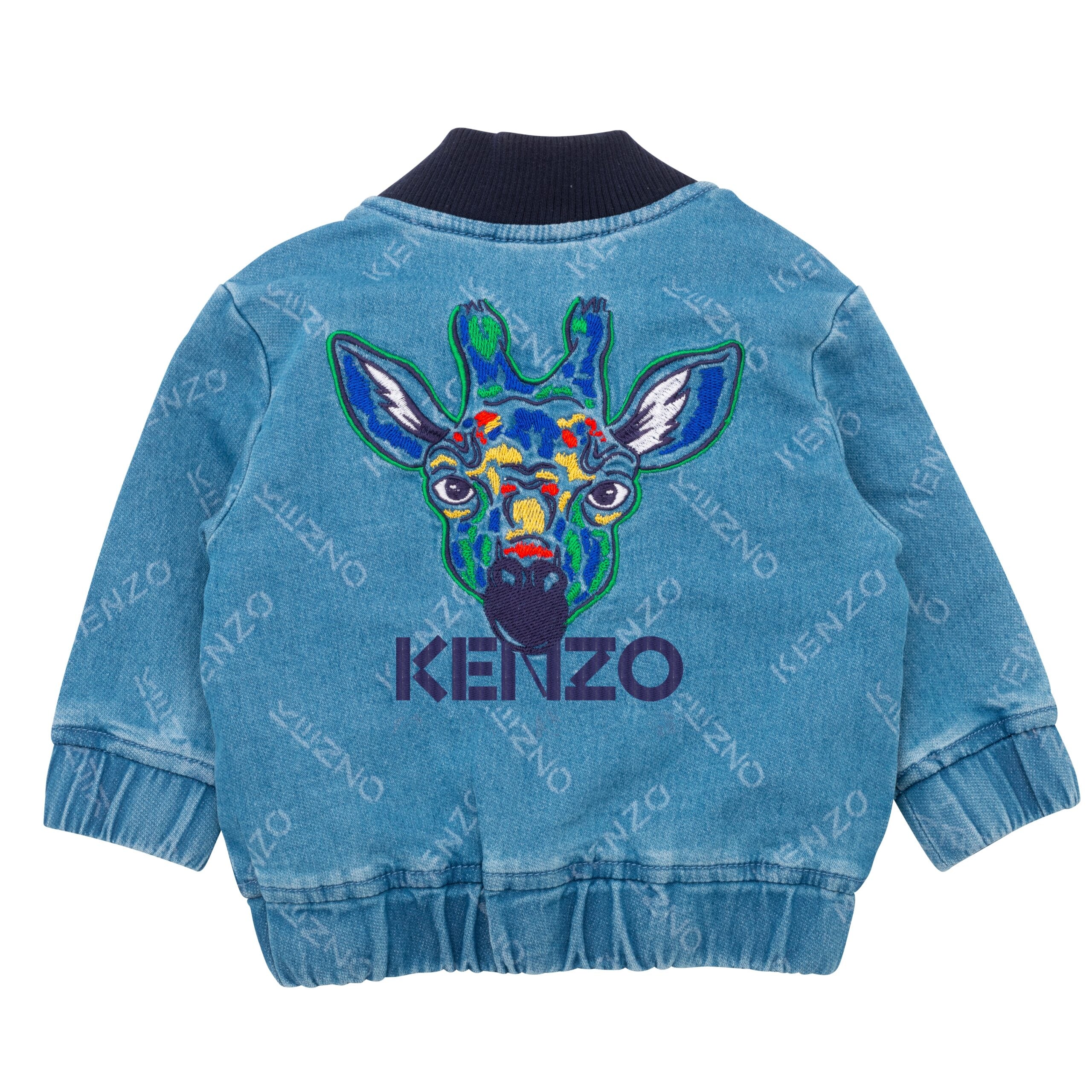 KENZO DENIM JACKET-GIRAFFE PRINT ON BACK