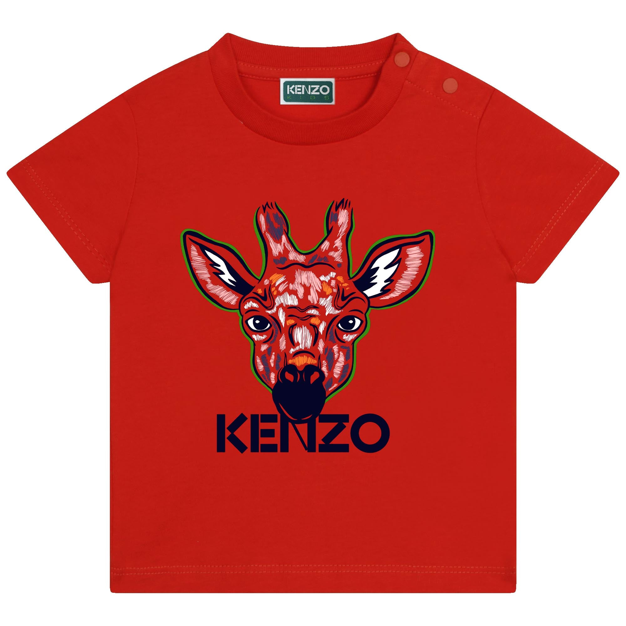 KENZO TODDLER RED GIRAFFE PRINT T-SHIRT