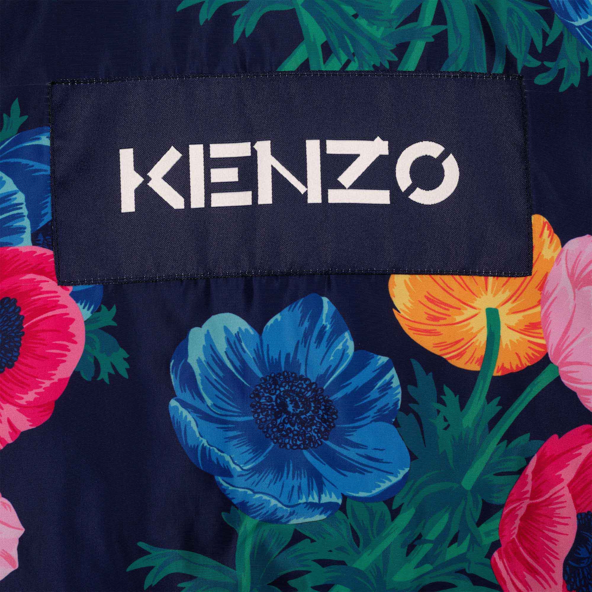 KENZO FLORAL PRINTED TAFFETA DRESS