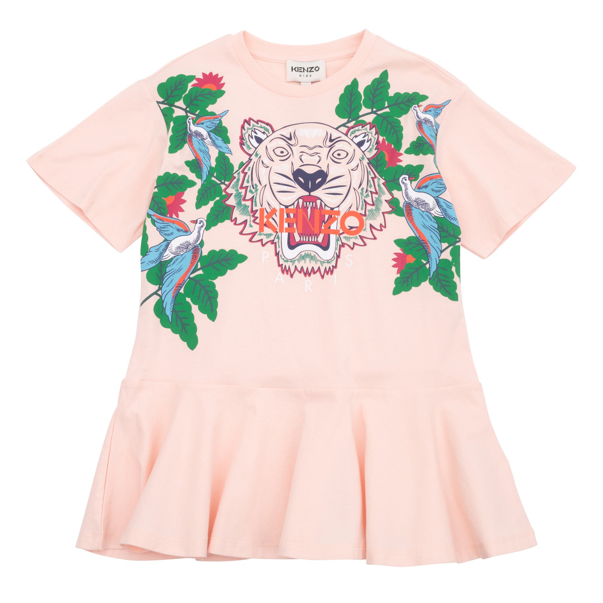 KENZO PINK DRESS-Jersey - Seasonal "tiger" print