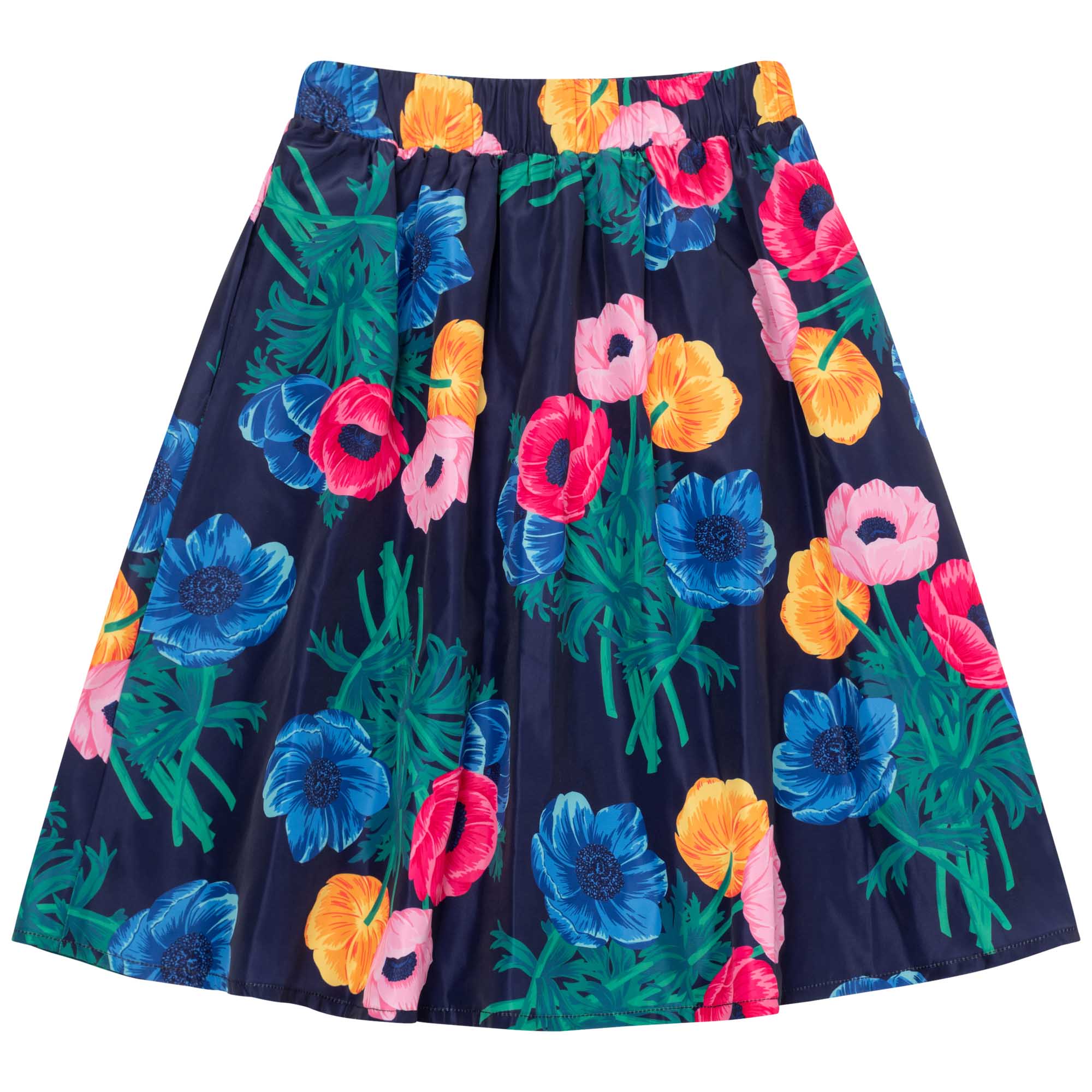 KENZO PRINTED FLORAL TAFFETA SKIRT