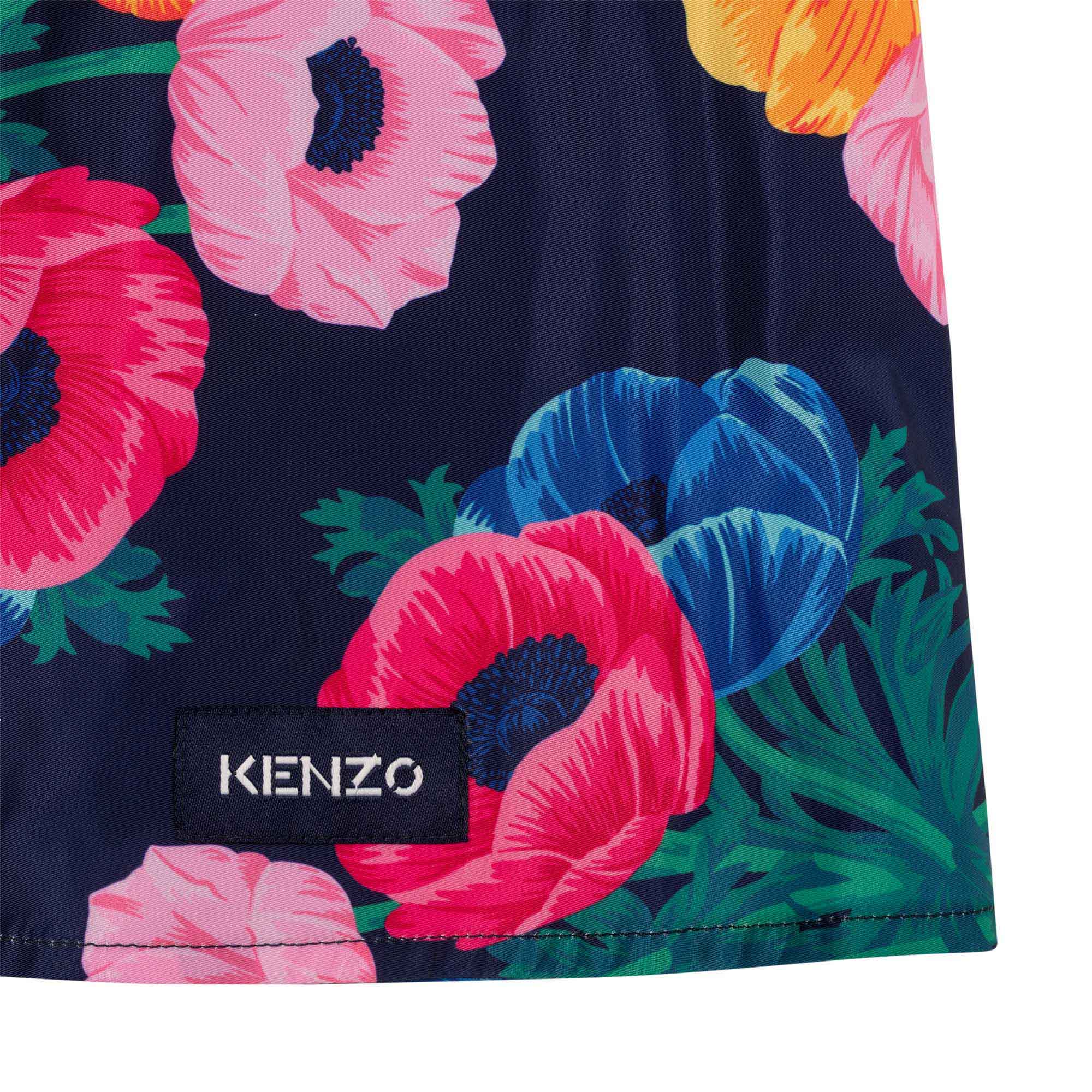 KENZO PRINTED FLORAL TAFFETA SKIRT