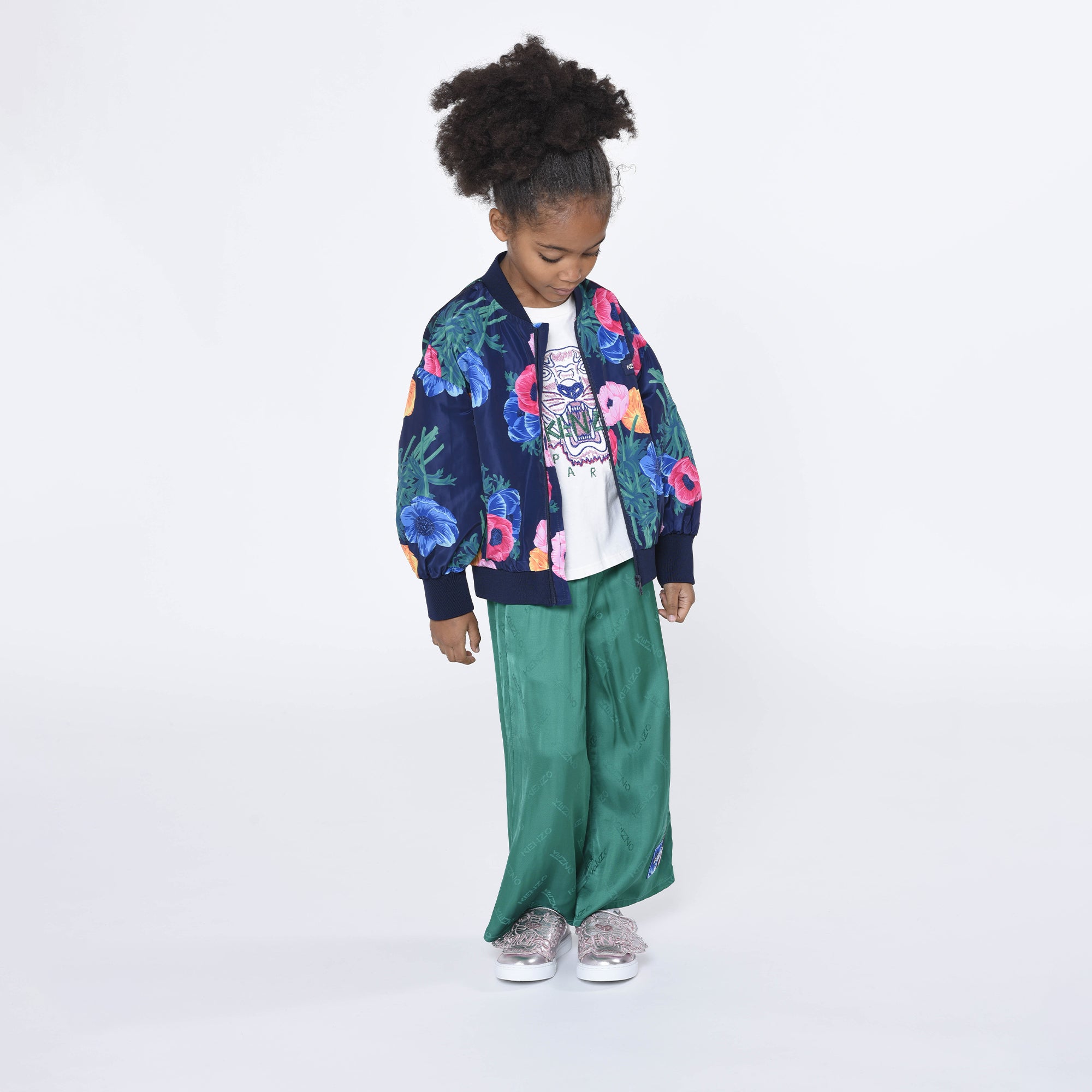 KENZO FLORAL PRINTED TAFFETA JACKET