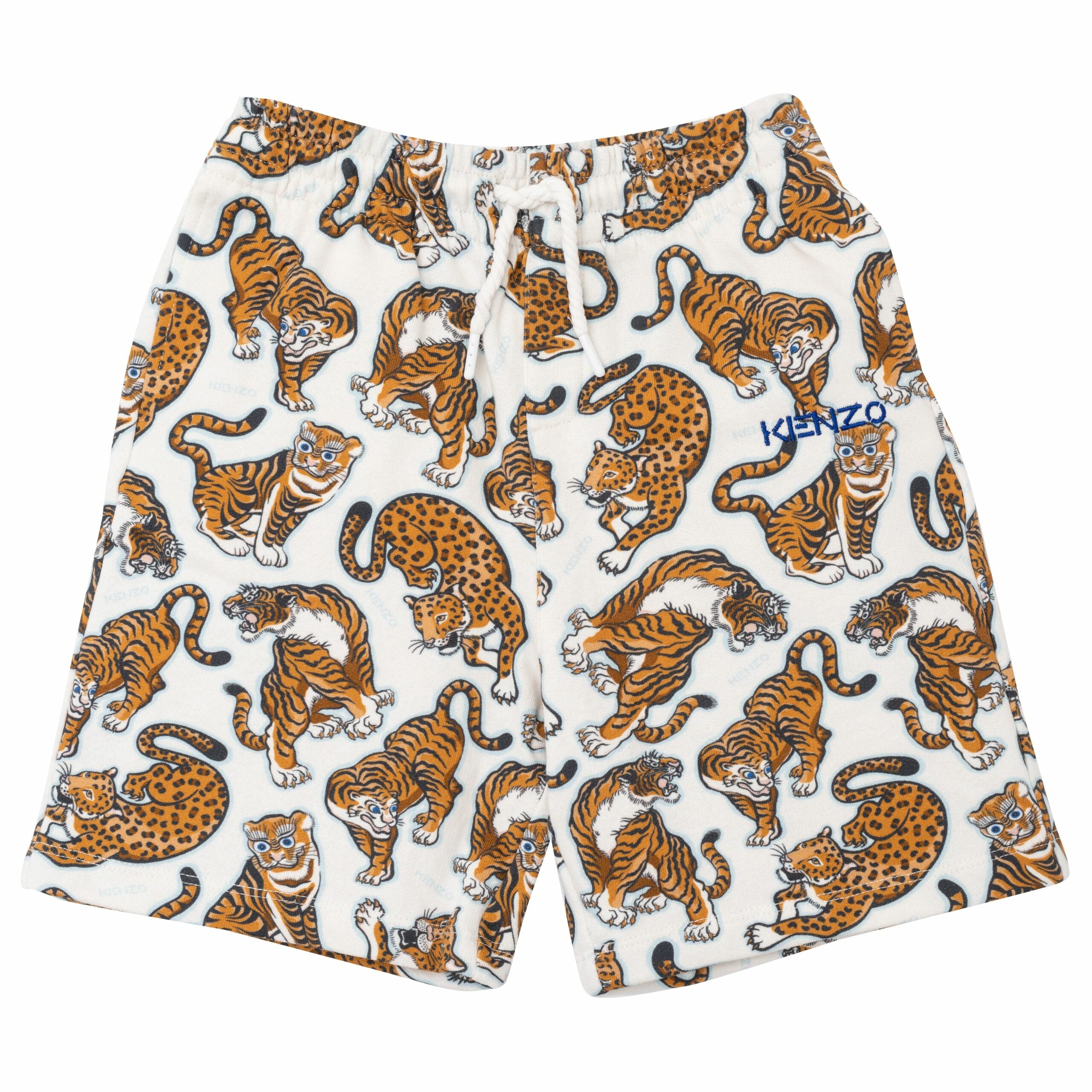 KENZO COTTON SHORTS-POP TIGER ALLOVER