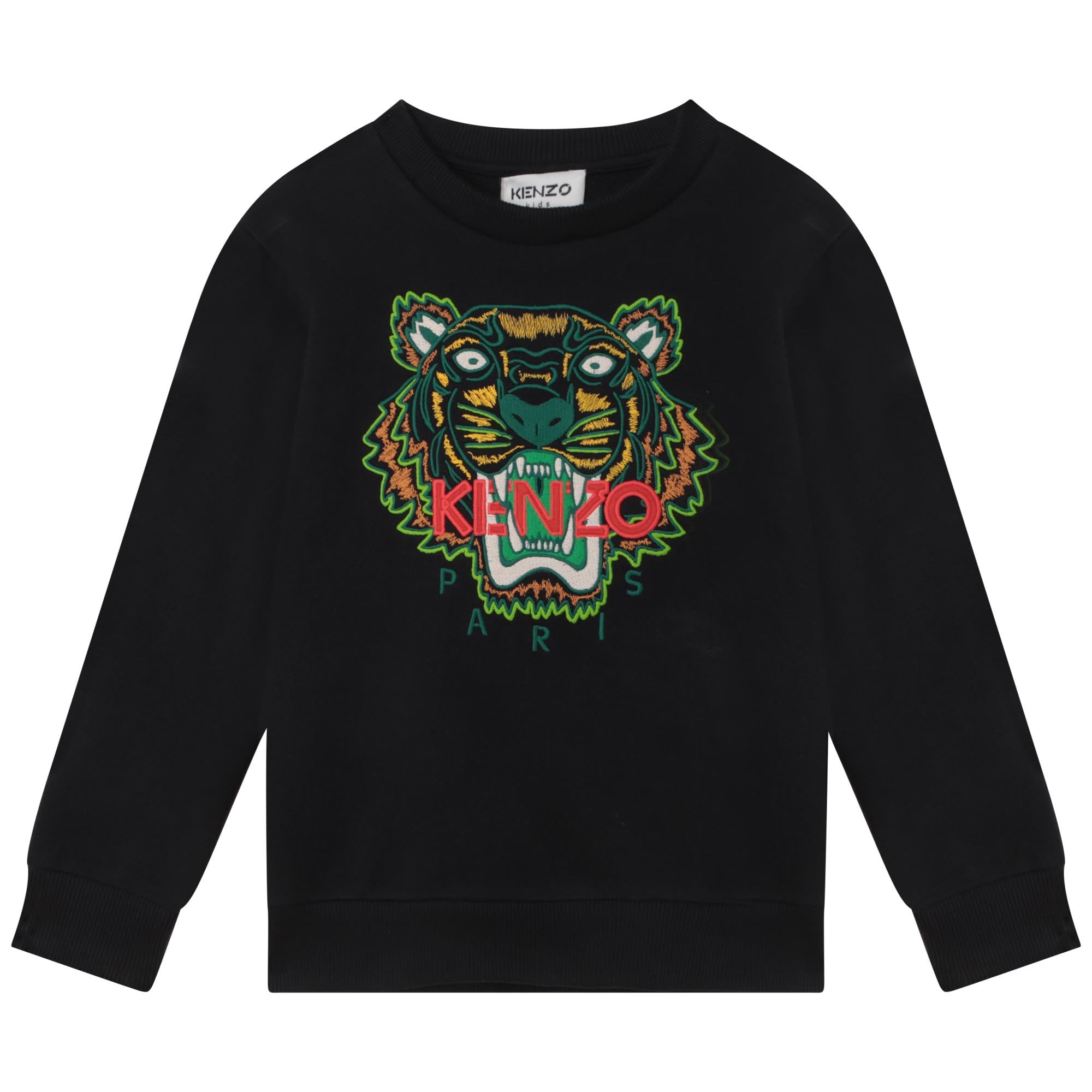 KENZO BOYS BLACK TIGER PRINT SWEATSHIRT
