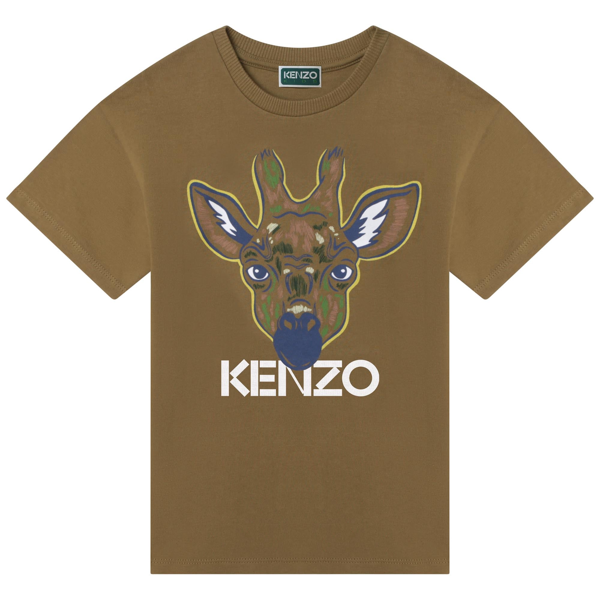 KENZO BOYS GIRAFFE PRINT SHORT SLEEVES TEE-SHIRT