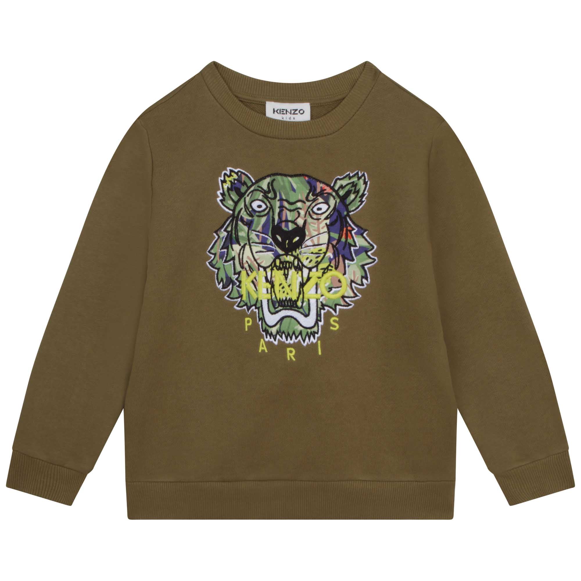 KENZO BOYS SWEATSHIRT- Seasonal "Tiger" embroidery and application