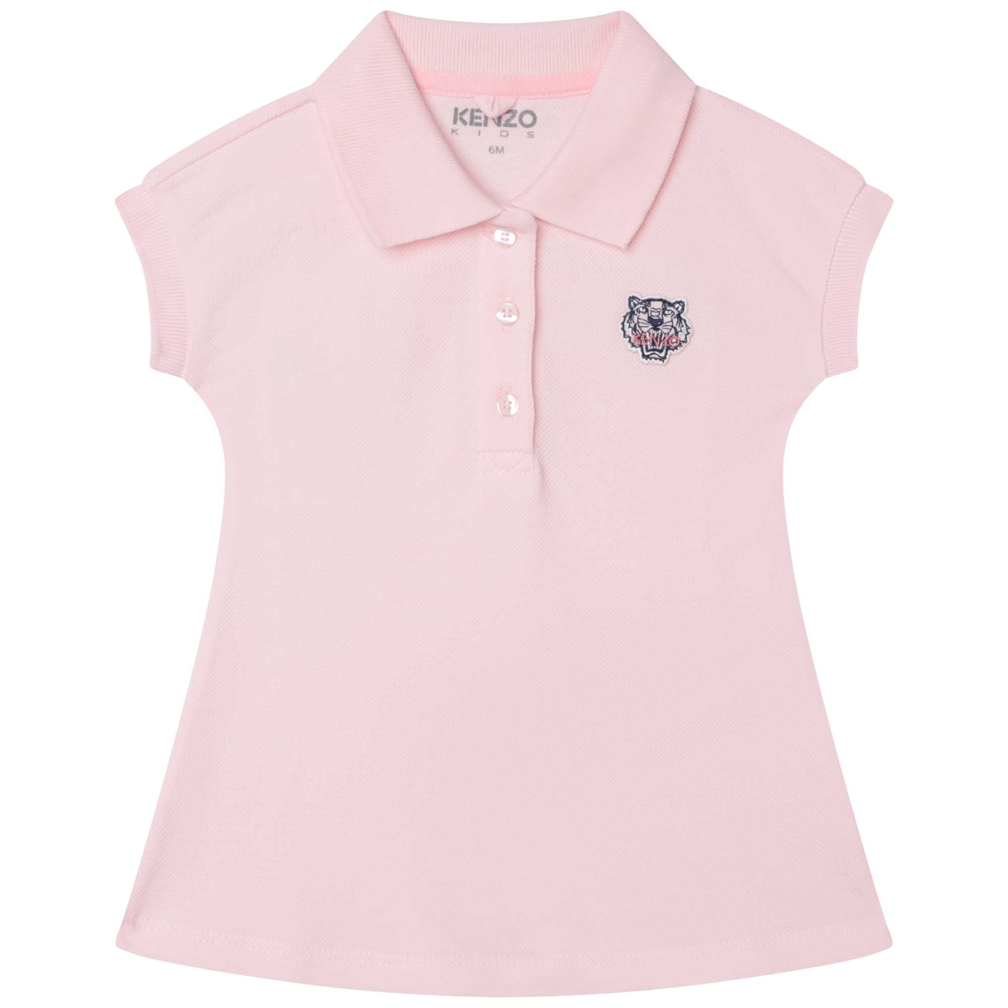 KENZO TODDLER GIRLS PALE PINK POLO DRESS