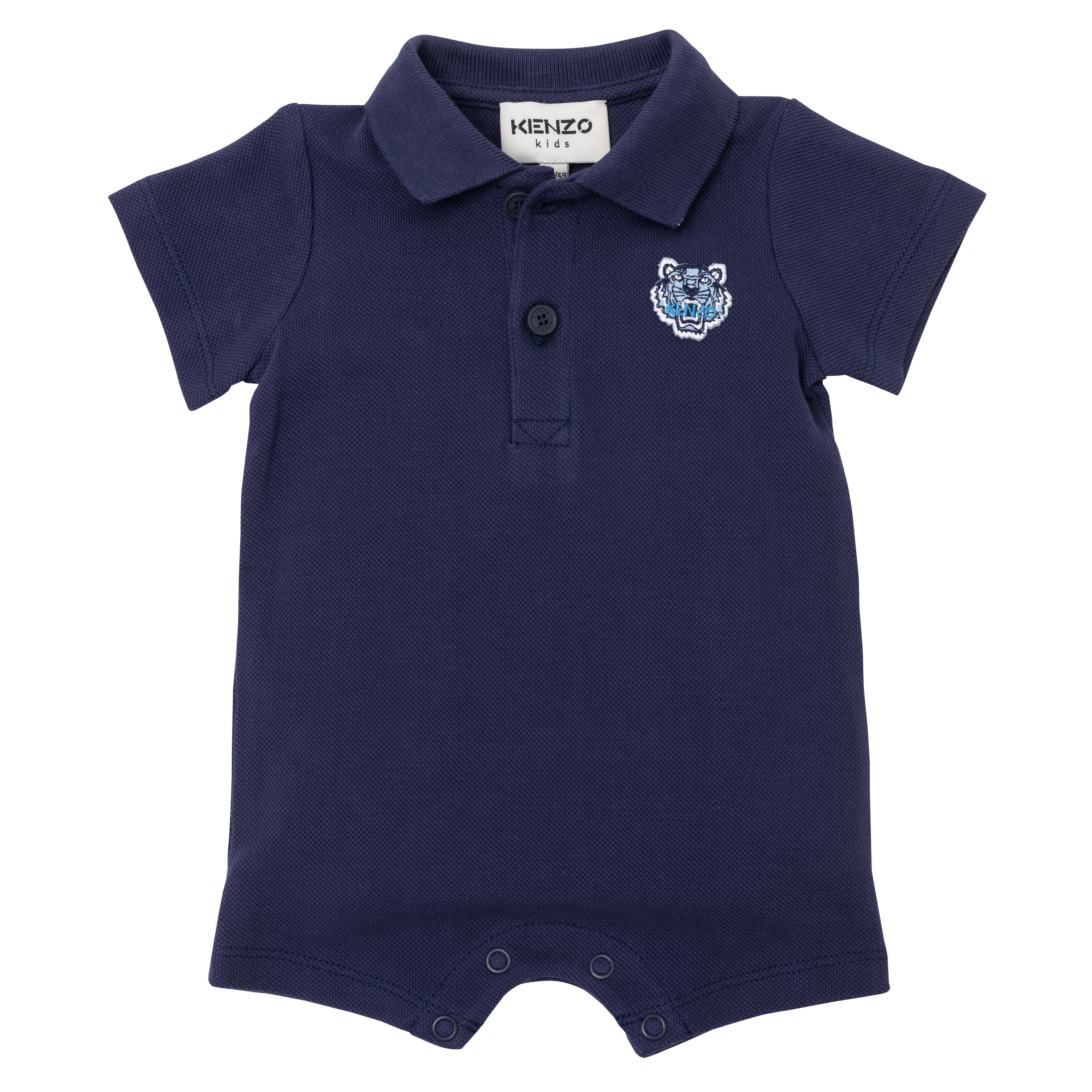 KENZO BABY BOYS BLUE ALL IN ONE-TIGER PRINT